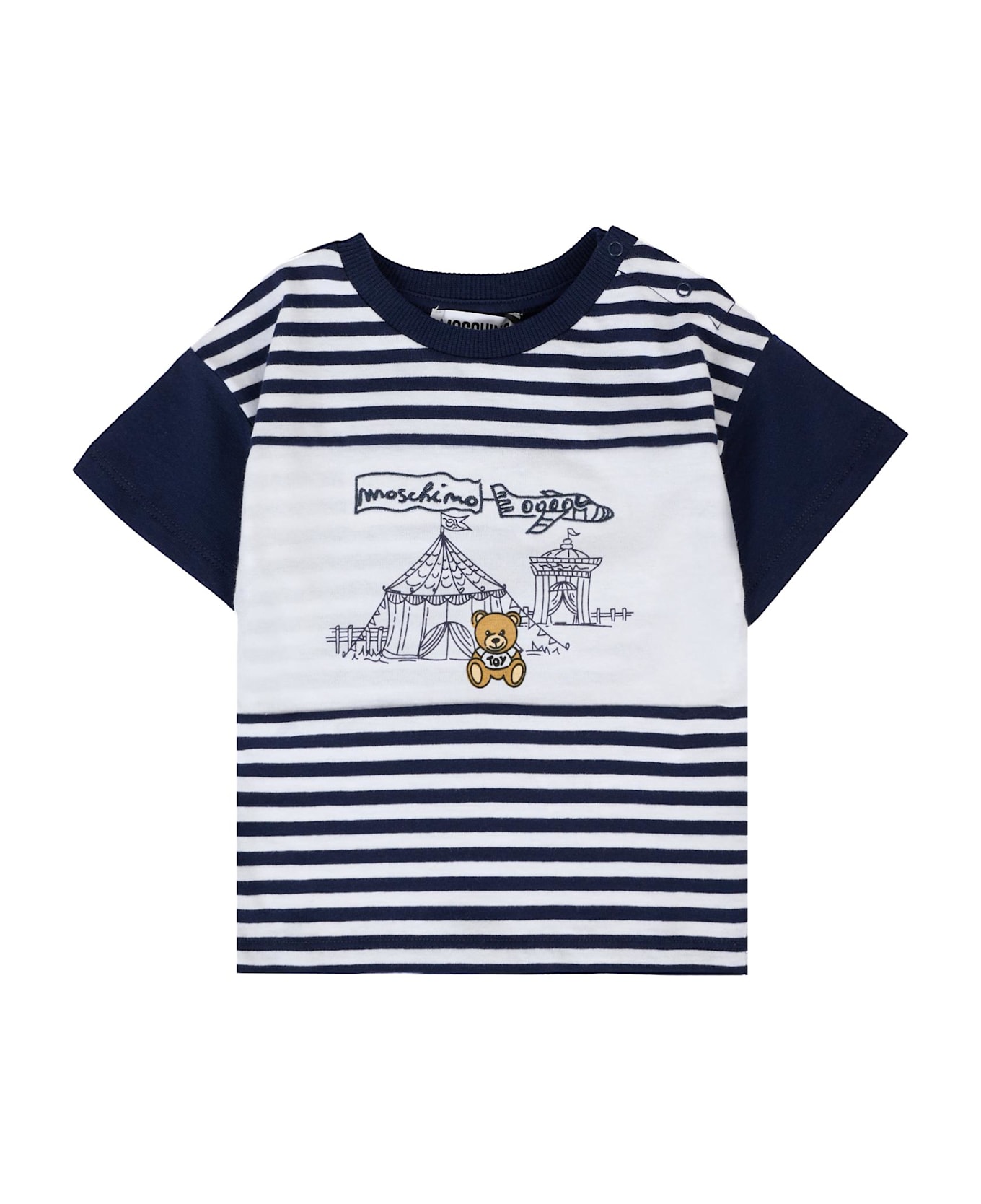 Moschino Blue T-shirt For Baby Boy With Teddy Bear - Blue