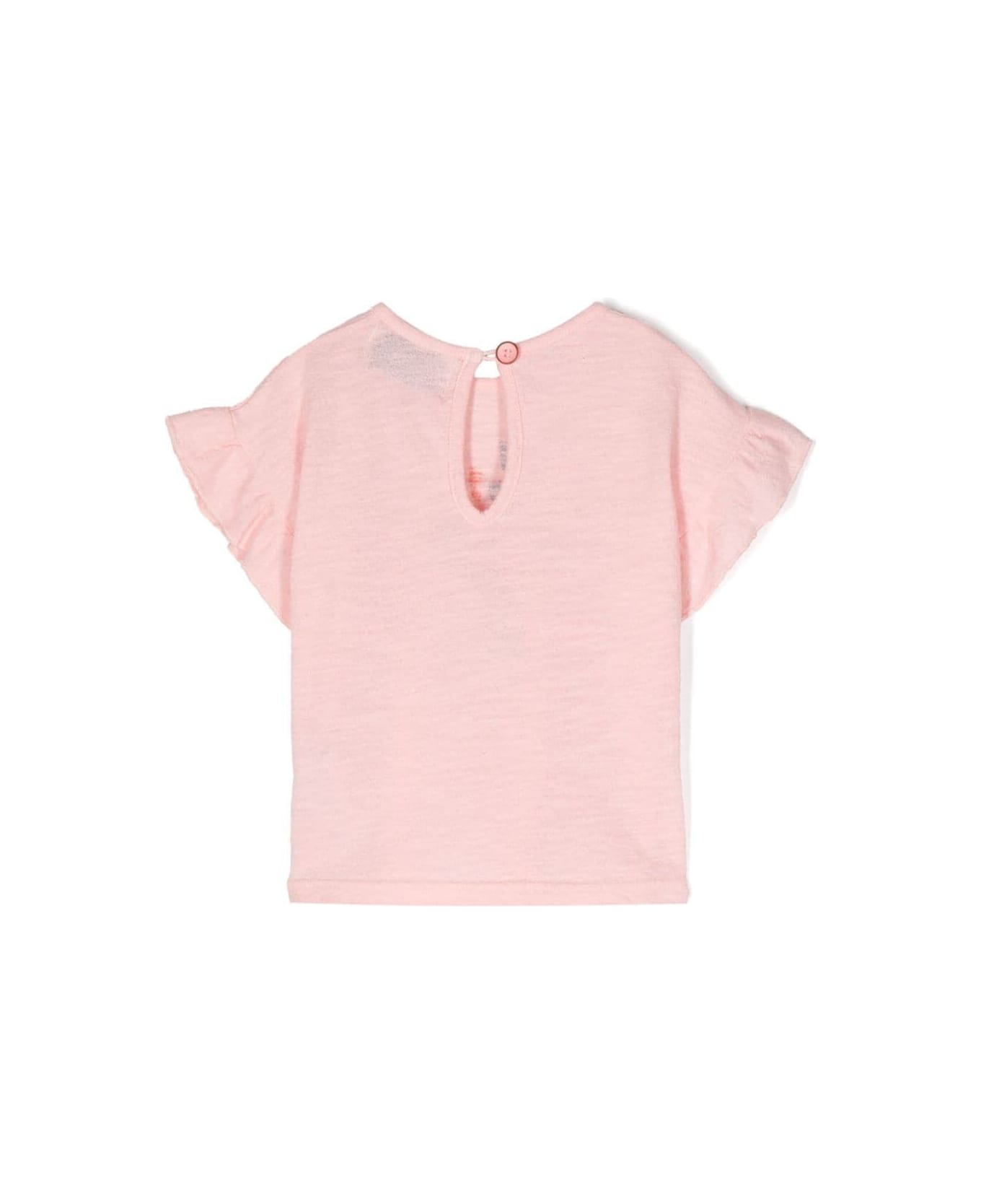 Bobo Choses Baby Fireworks Ruffle T-shirt - Pink Tシャツ＆ポロシャツ