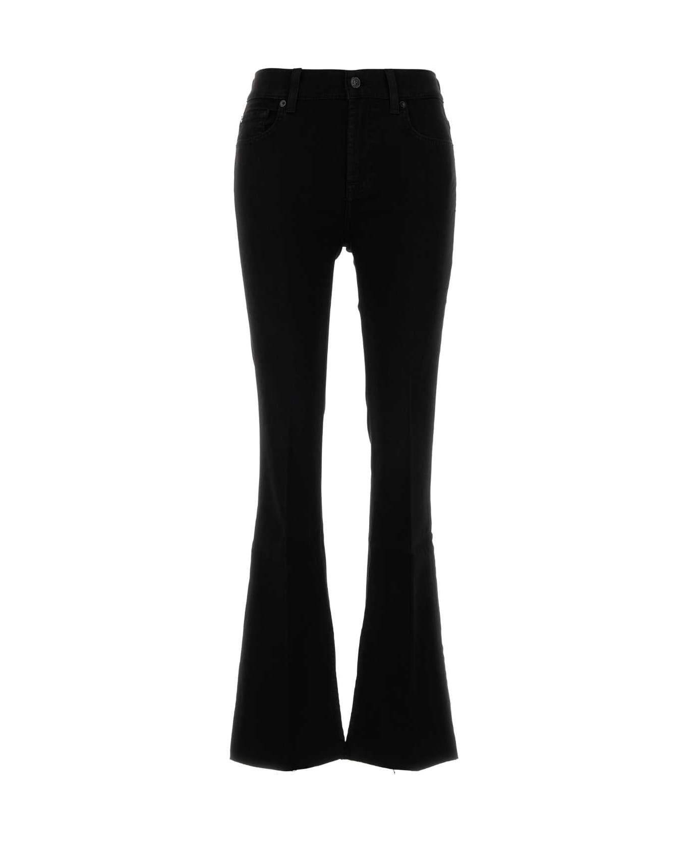 7 For All Mankind Black Stretch Denim Bootcut Tailorless Jeans - BLACK