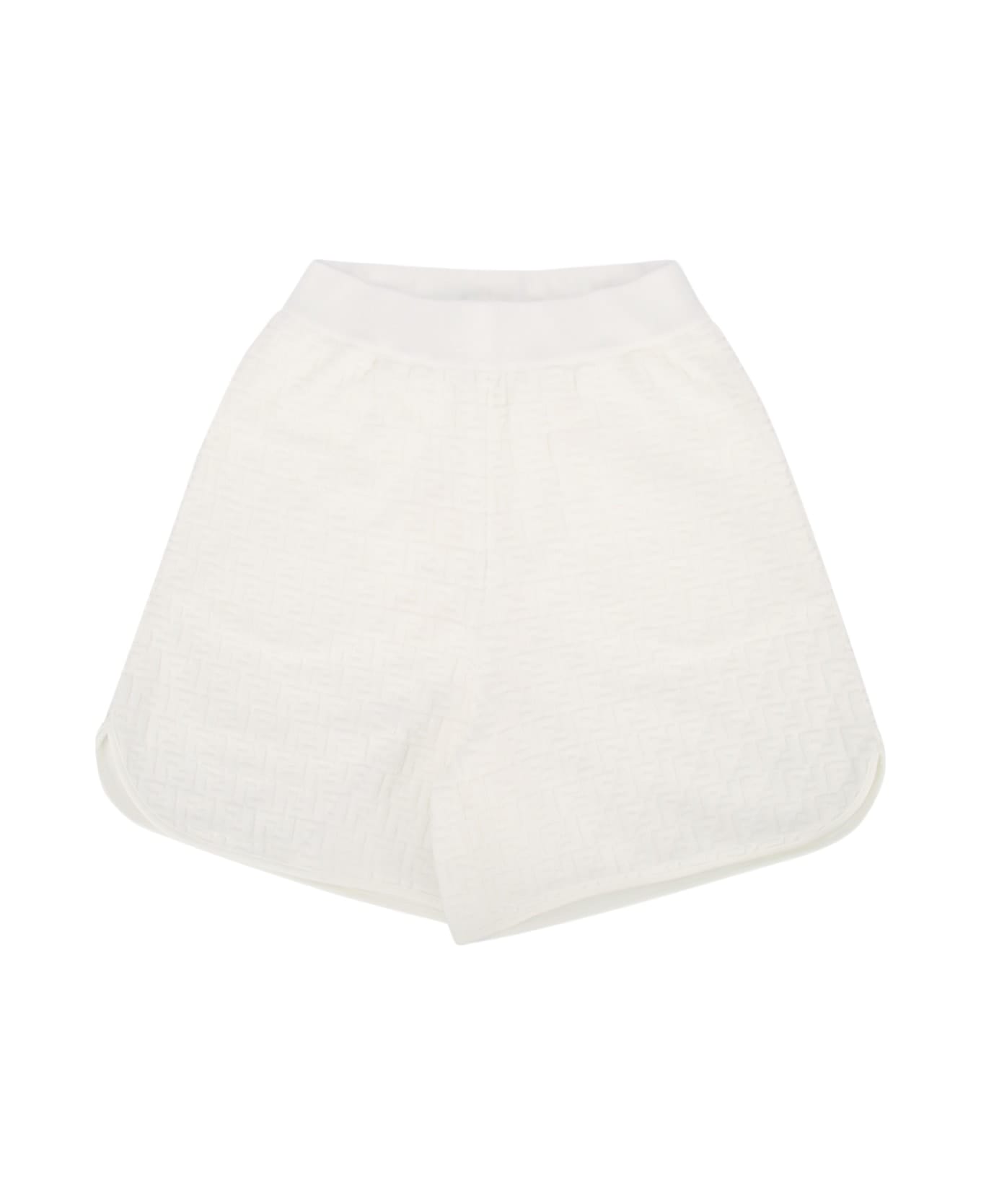 Fendi Shorts Spugna Ff - GESSO