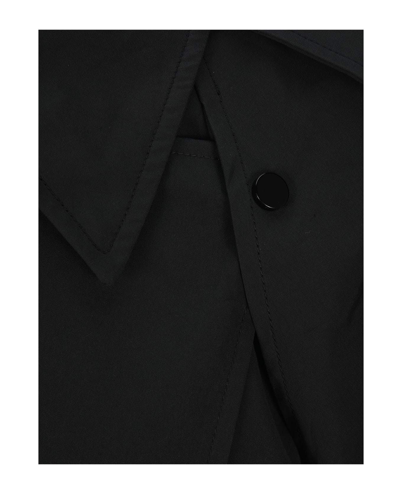 Bottega Veneta Compact Cotton Trench Coat - BLACK