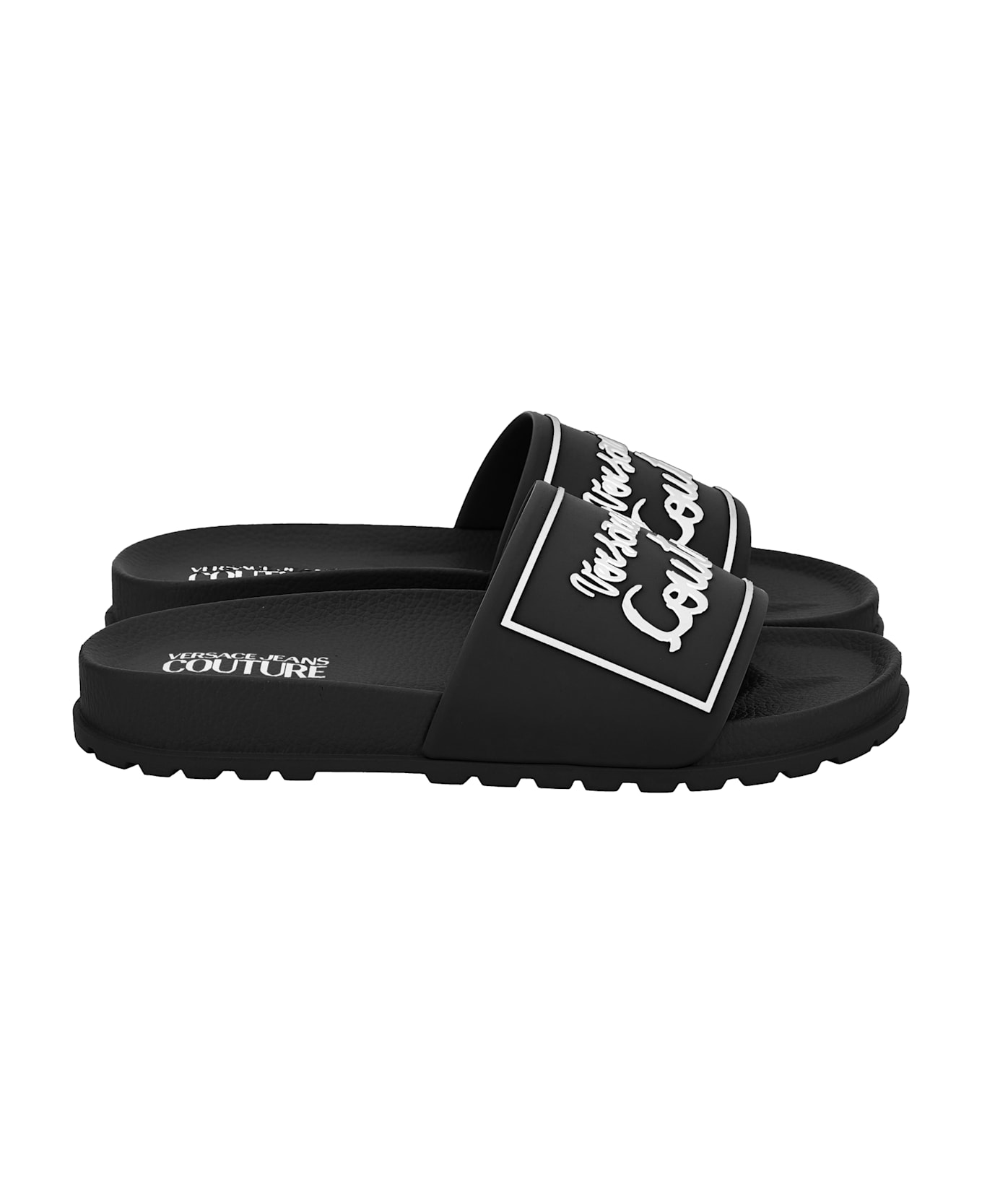 Versace Jeans Couture Pool Slides - Black
