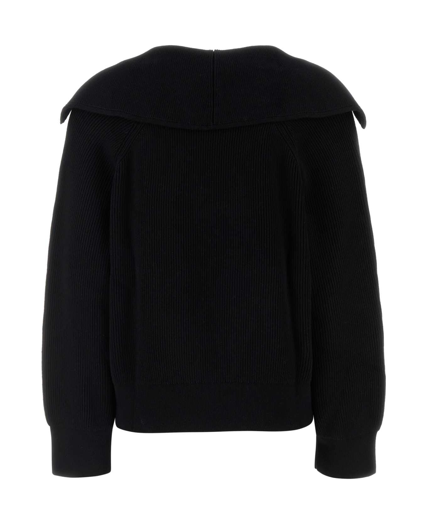 Bottega Veneta Black Stretch Cotton Blend Polo Shirt - Black