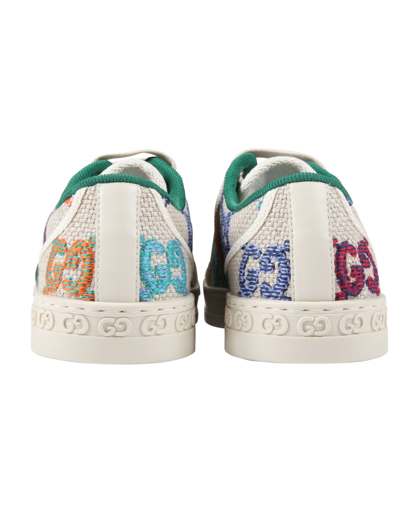Gucci Beige Sneakers For Kids - Multicolor