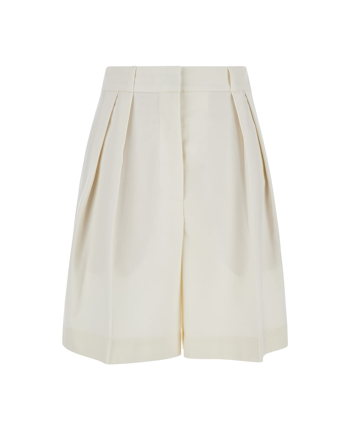 Róhe White Tailored Shorts In Wool Woman - White