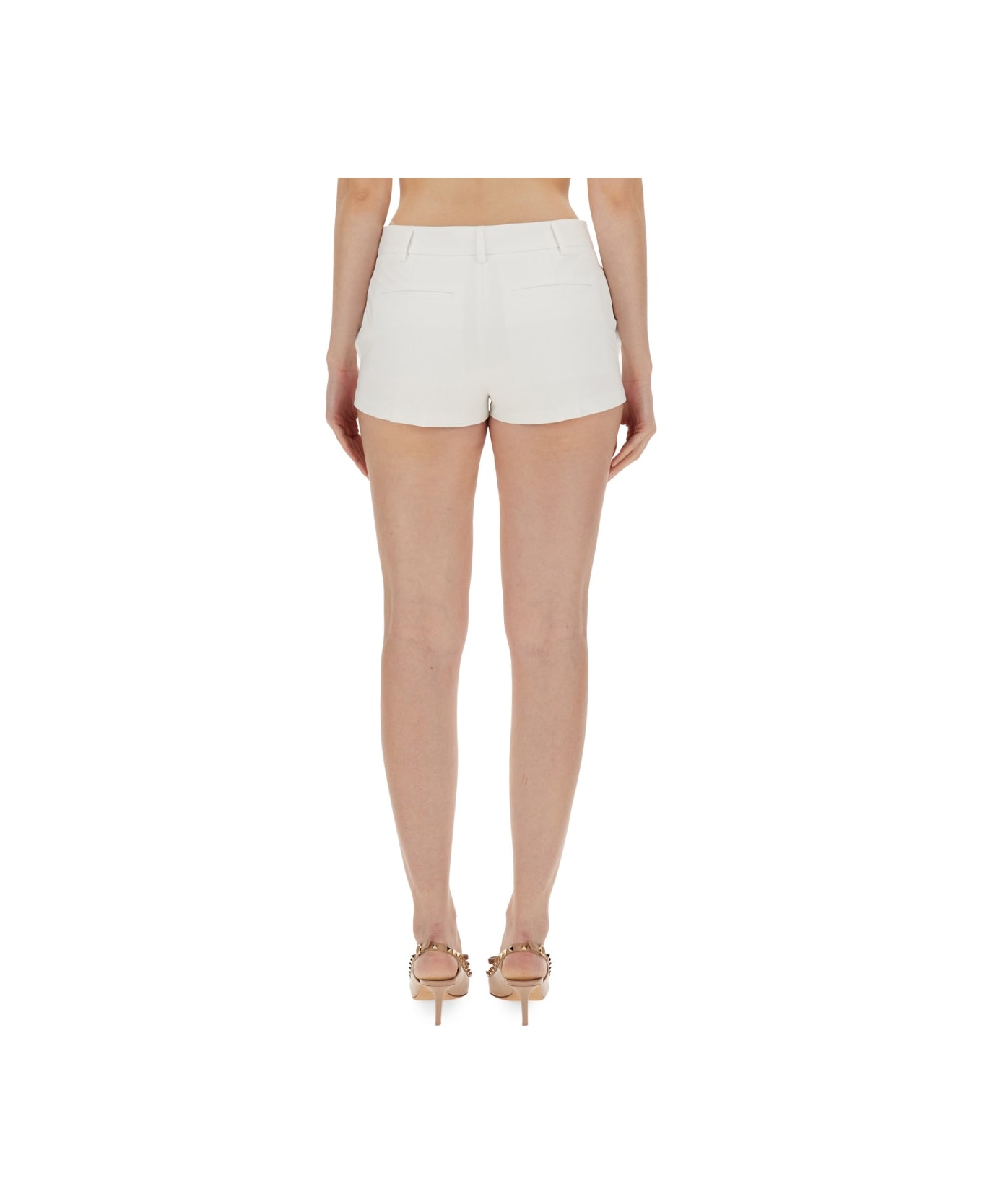 Valentino Compact Poplin Shorts - WHITE