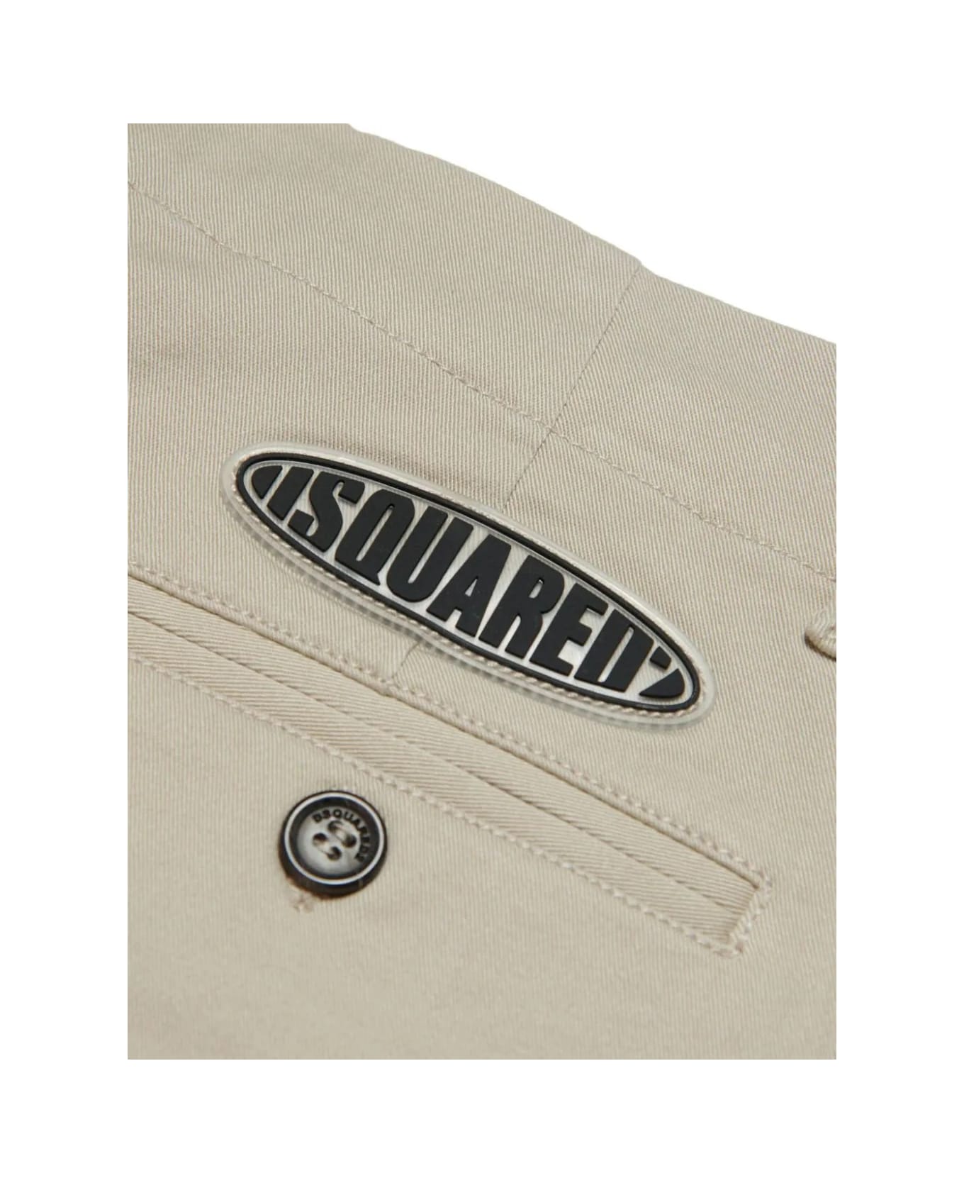 Dsquared2 Beige Shorts With Crumpled Effect - Brown