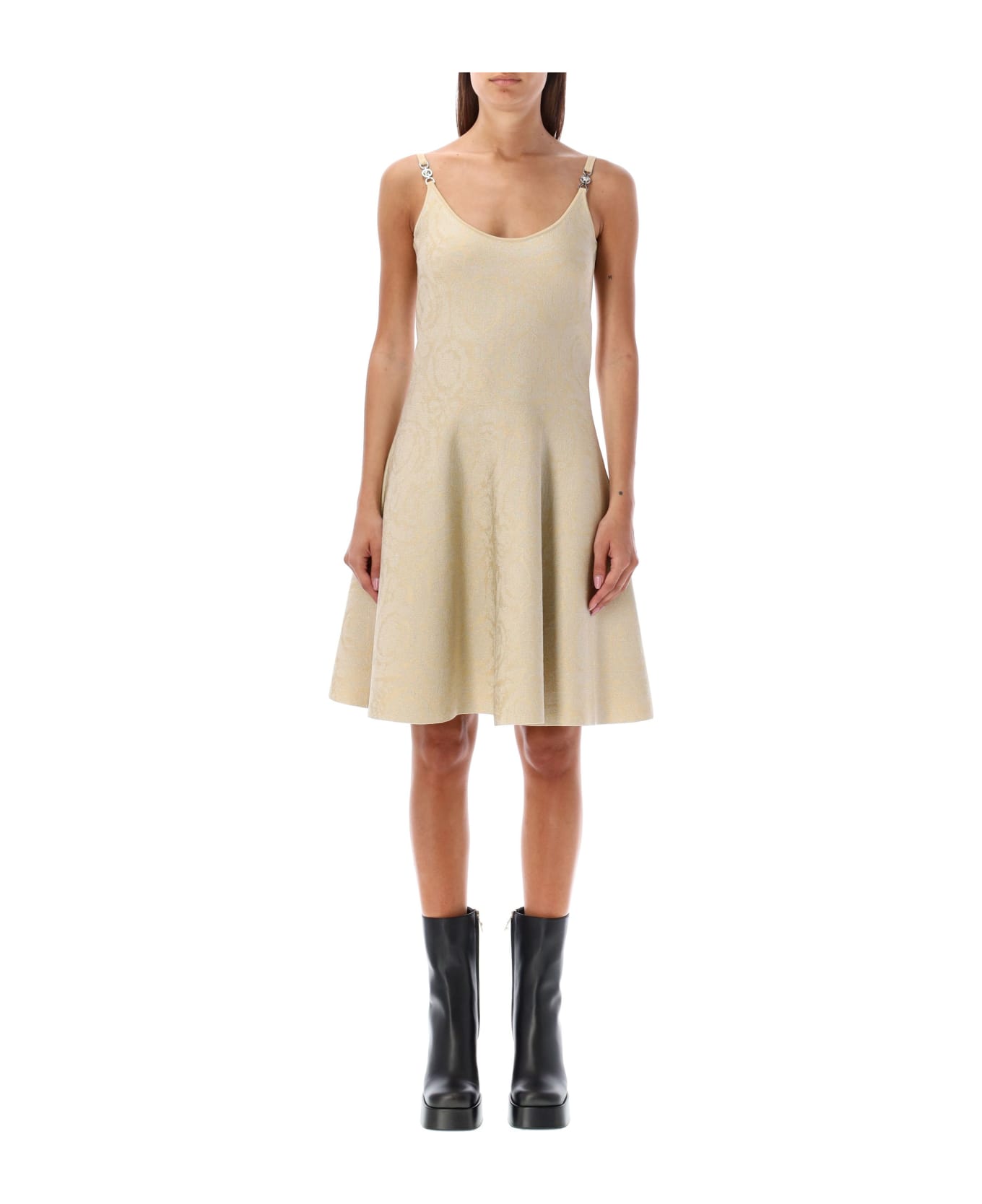 Versace Mini Dress Barocco Knit - LIGHT SAND GOLD