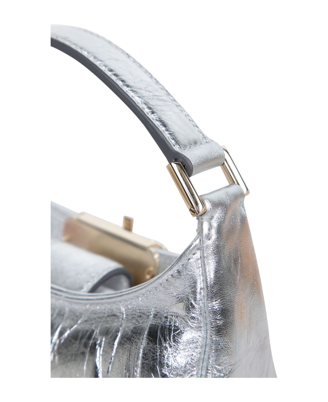 Jimmy Choo Silver Edie Hobo Mini Bag - Metallic