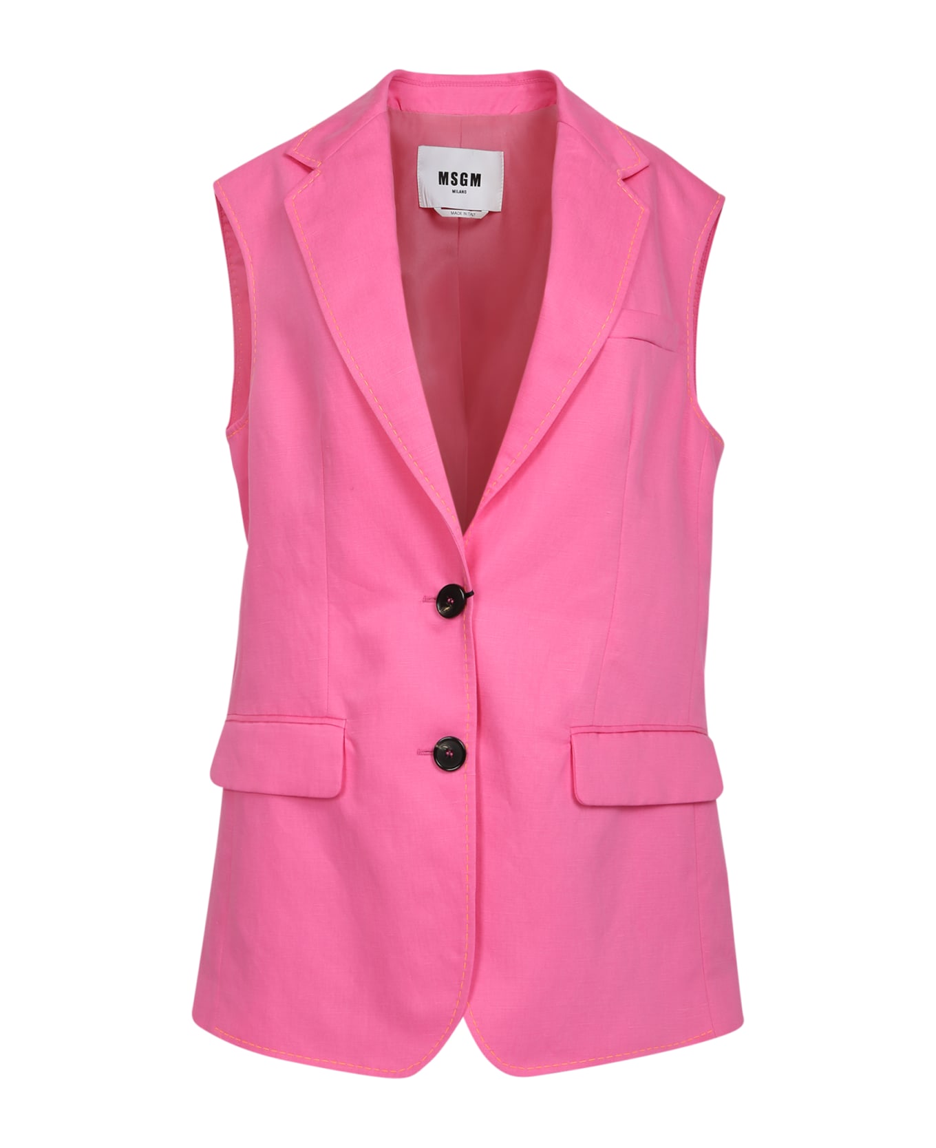 MSGM Single-breasted Waistcoat - Pink