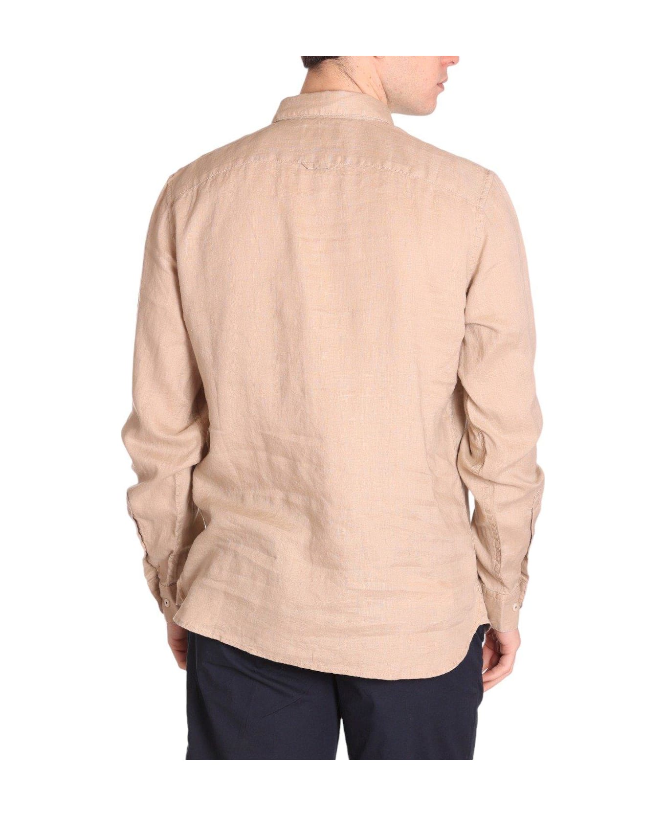 Timberland Logo Embroidered Buttoned Shirt - Beige