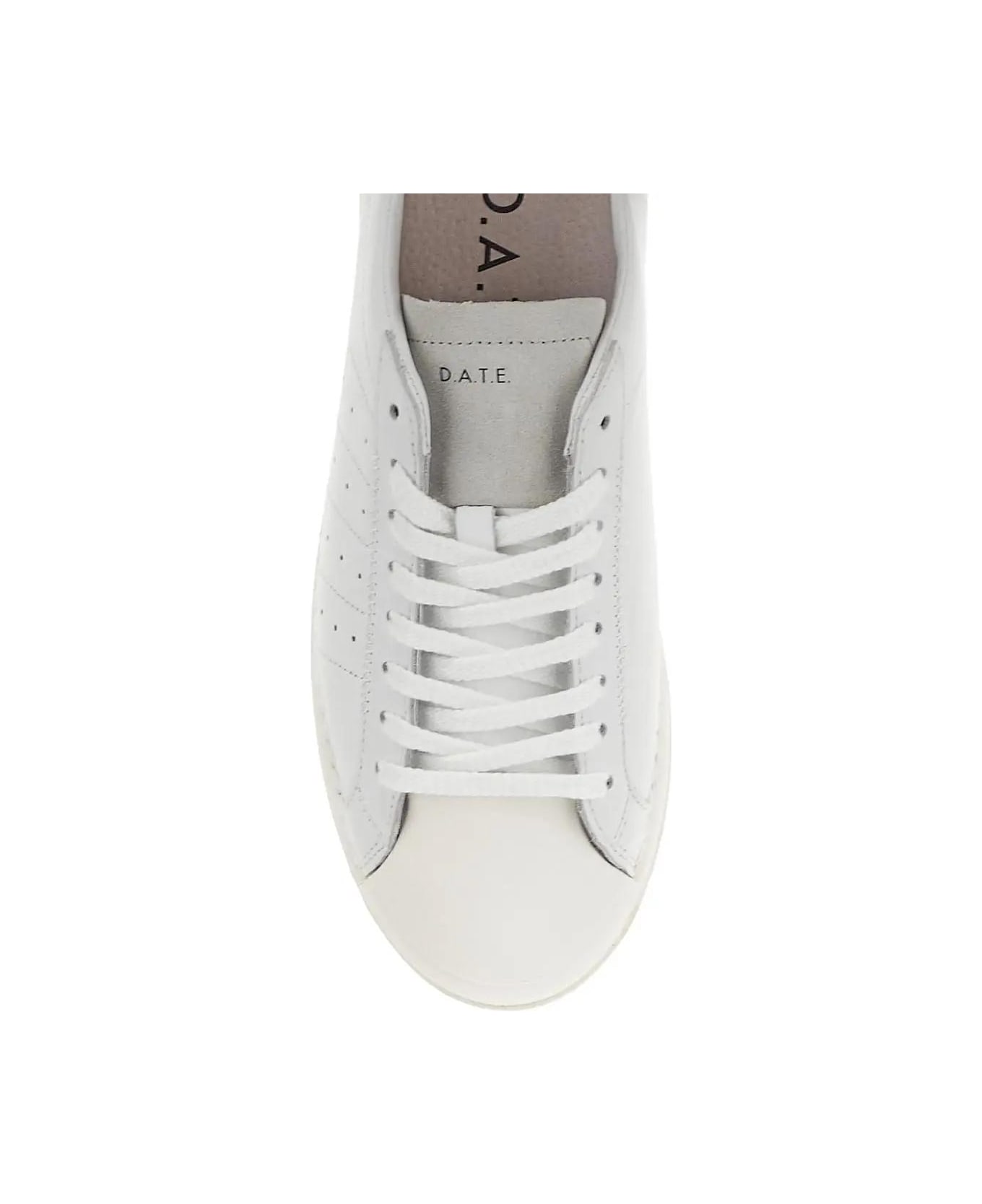 D.A.T.E. Leather Sneakers - Bianco / Blu