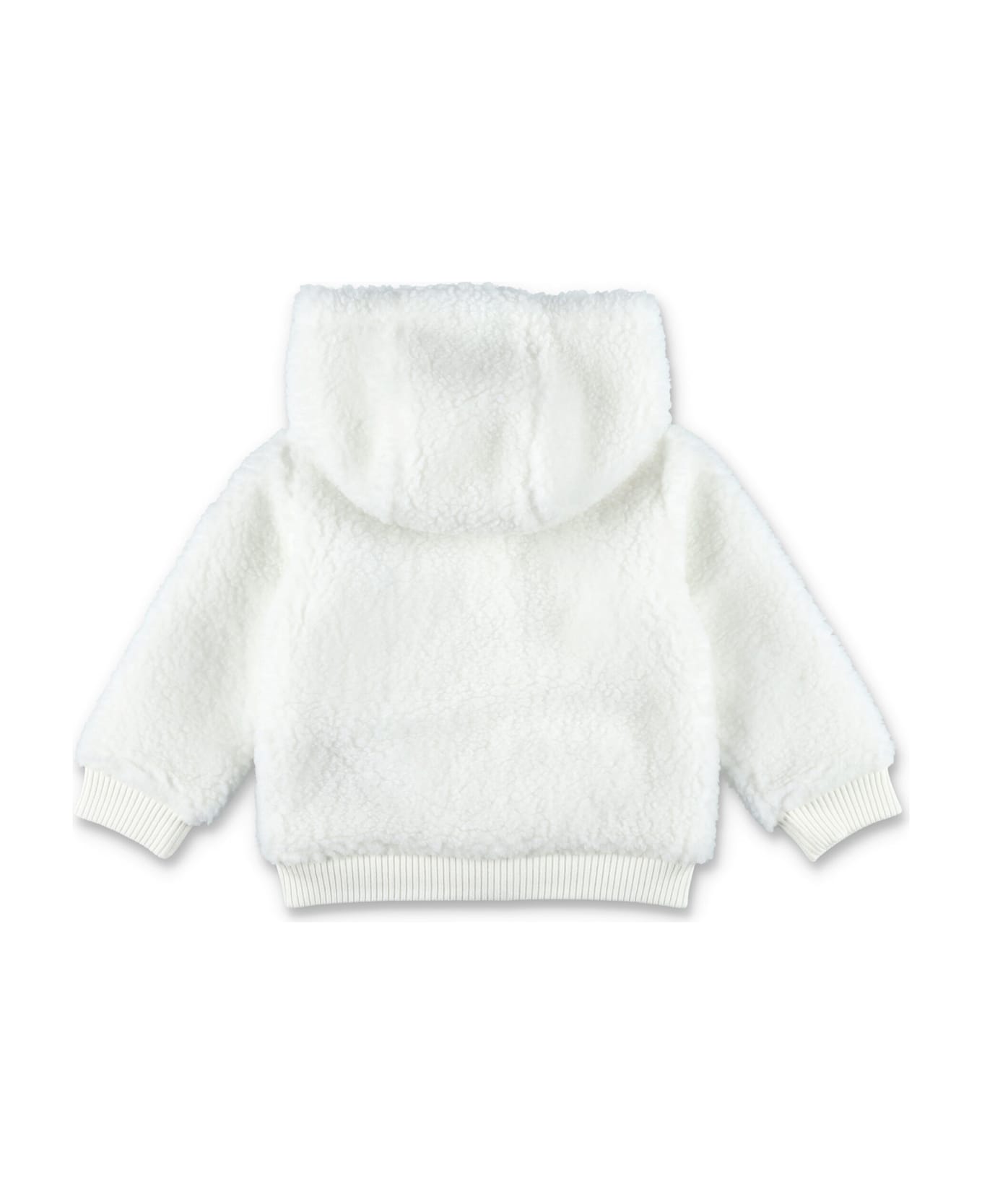 Moncler Kid - Teddy Zip-up Hoodie - WHITE