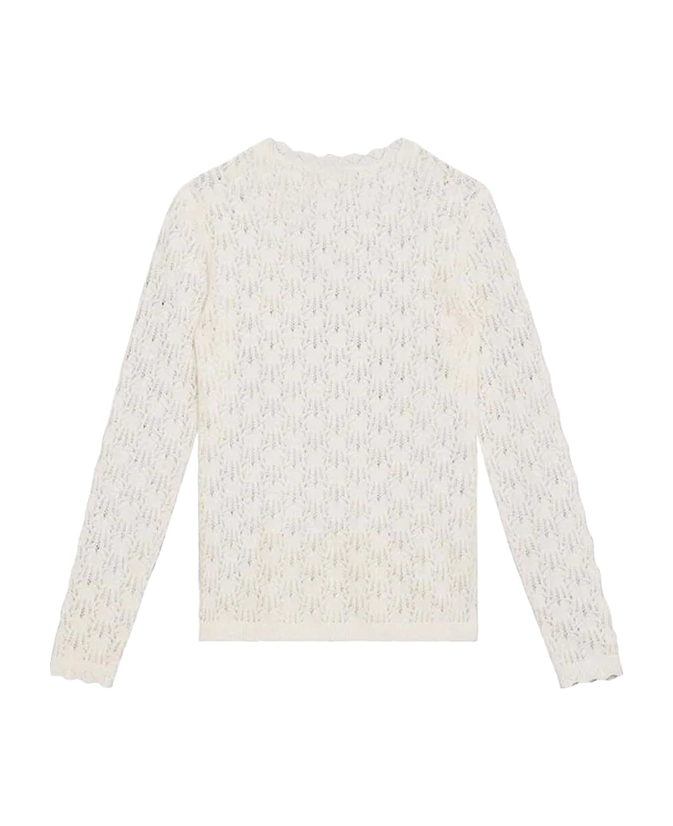 Marant Étoile Obeline Perforated Alpaca Blend Sweater - White