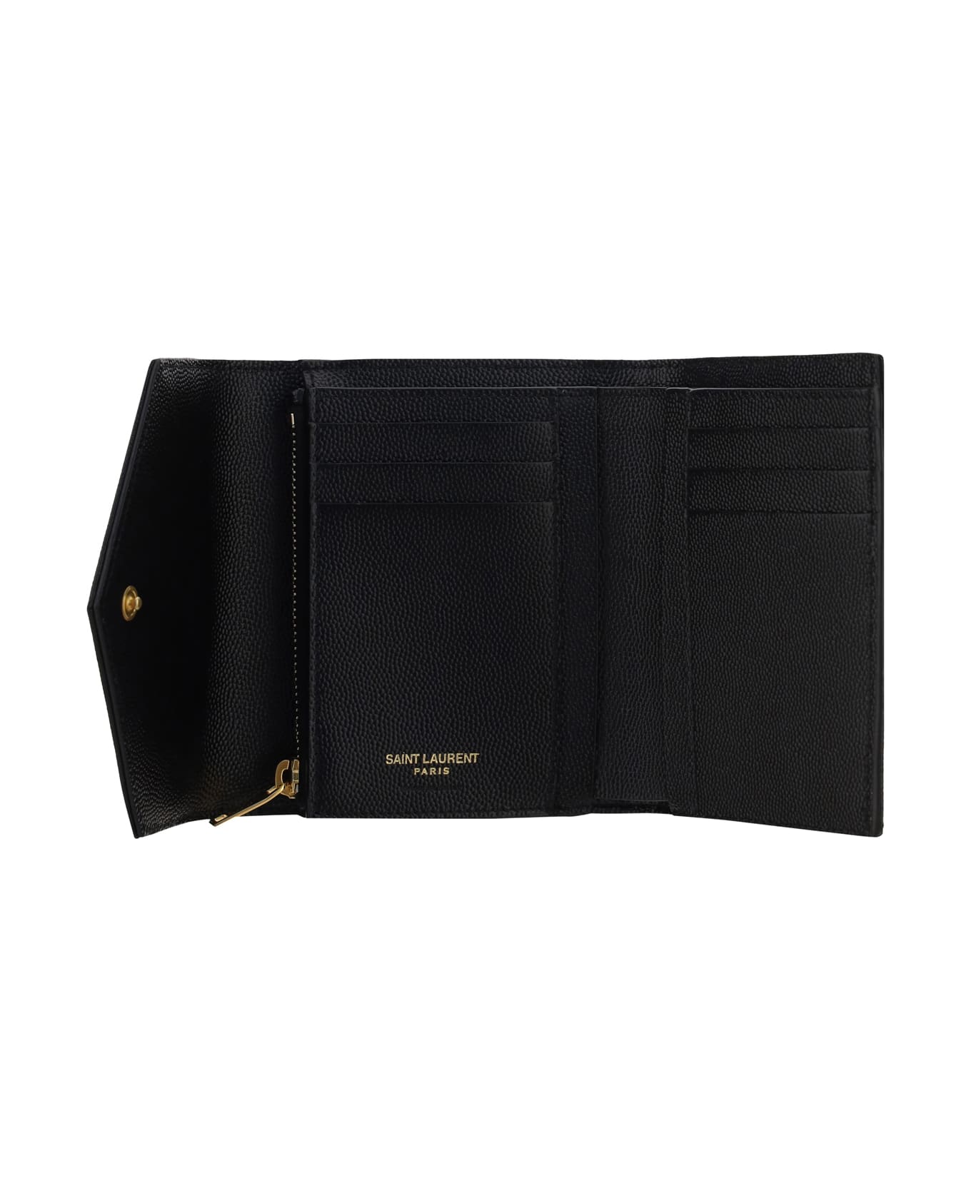Saint Laurent Cassandre Matelassé Wallet - BLACK