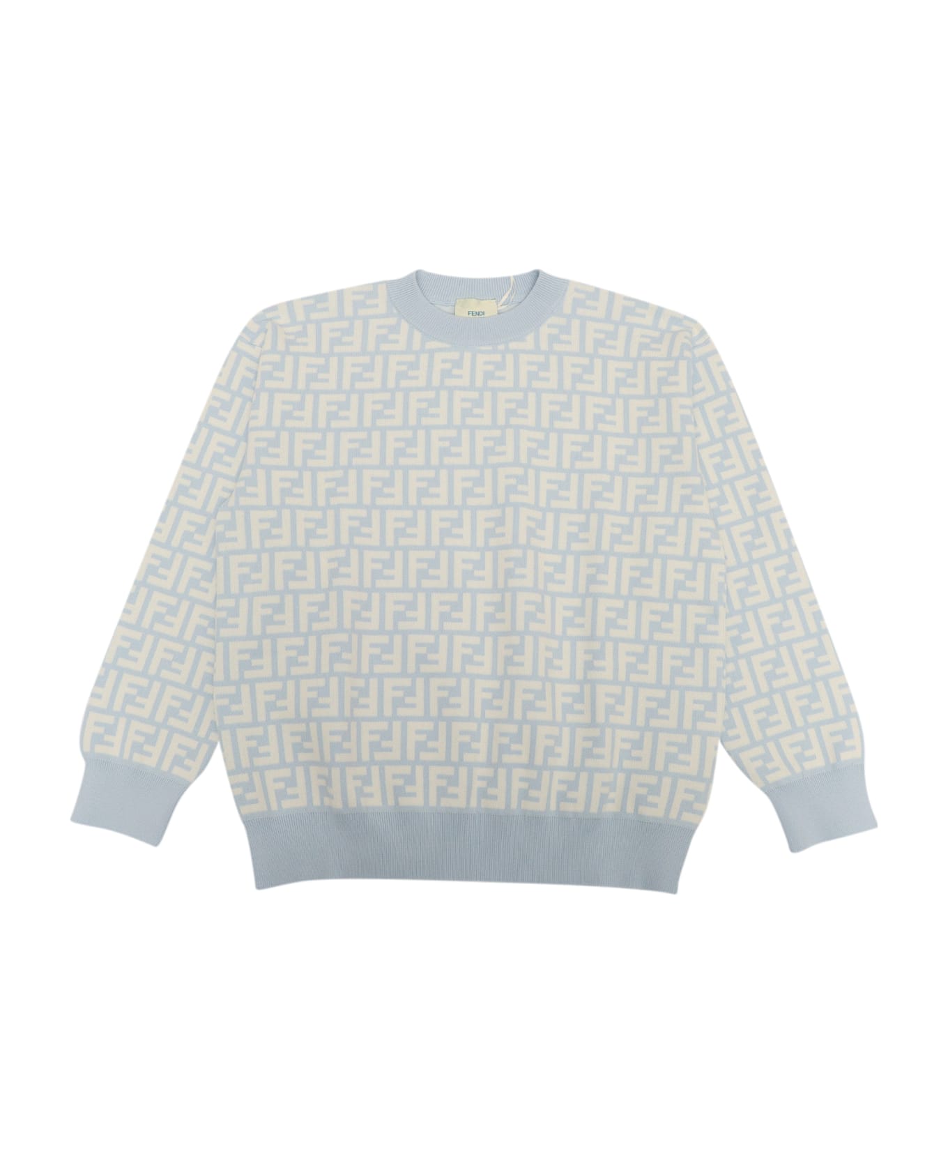 Fendi Ff Piquet Knitted Pullover - BLUE