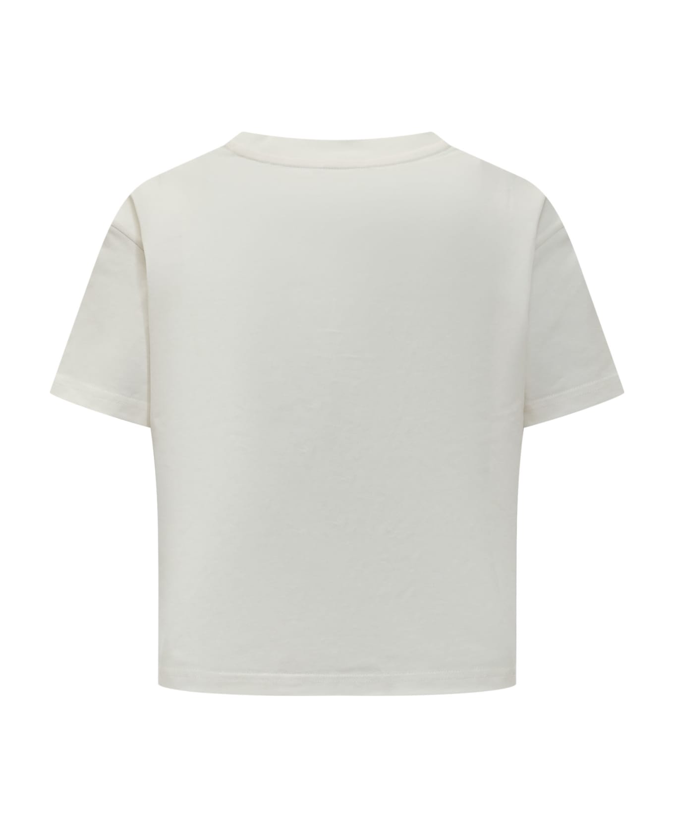 Courrèges V Neck Cropped T-shirt - HERITAGE WHITE