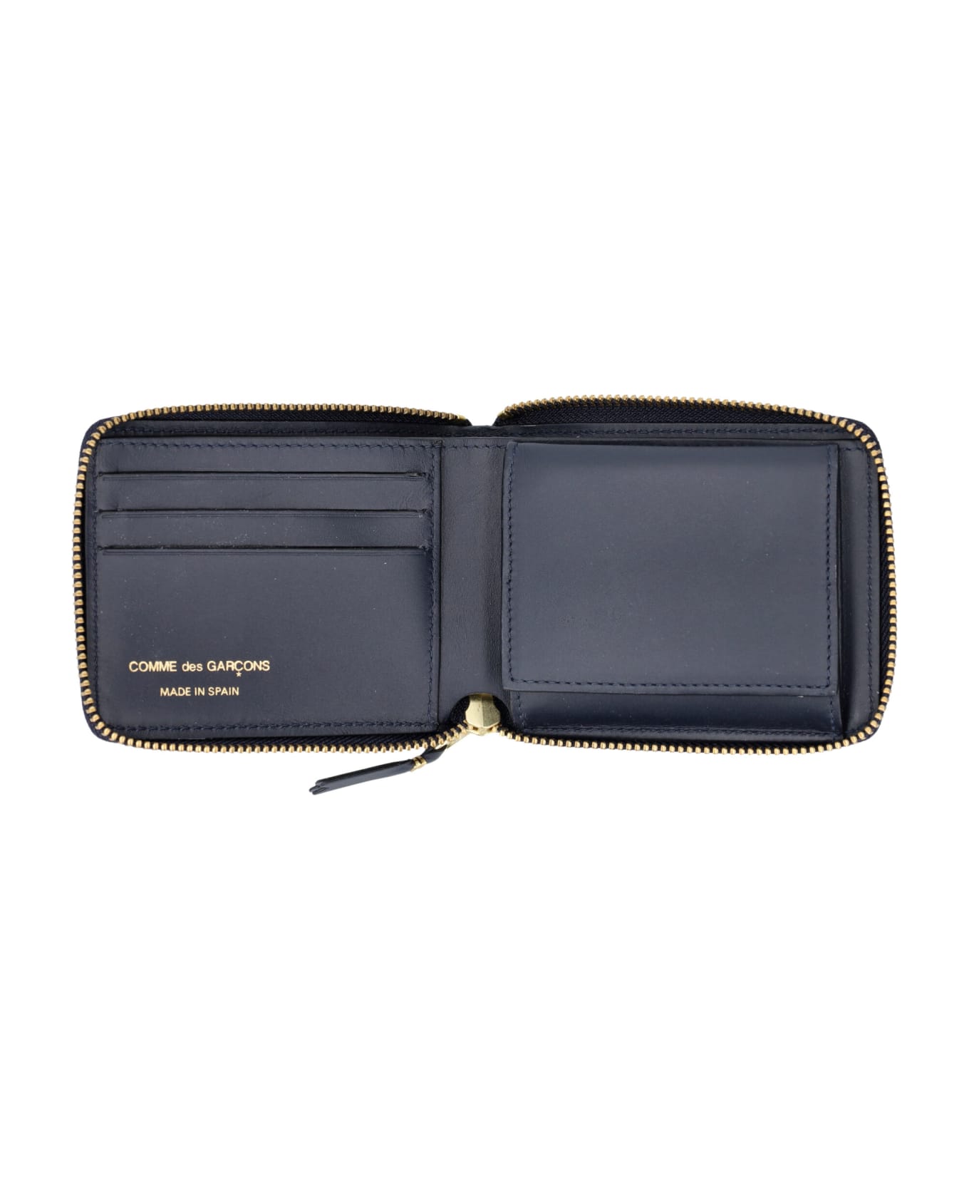 Comme des Garçons Wallet Small Zip Around Wallet - NAVY