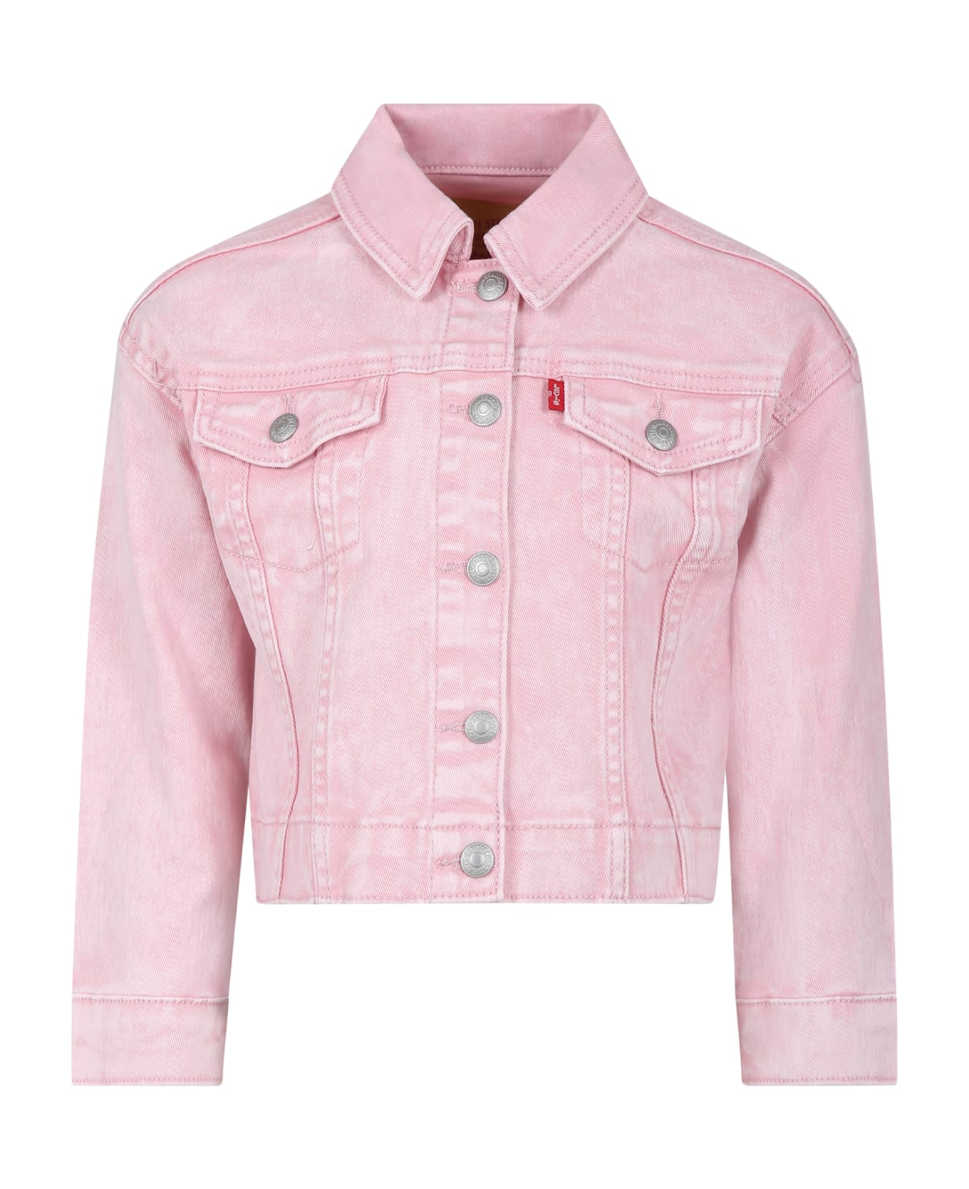 Levi's Pink Jacket For Girl With Logo - Pink