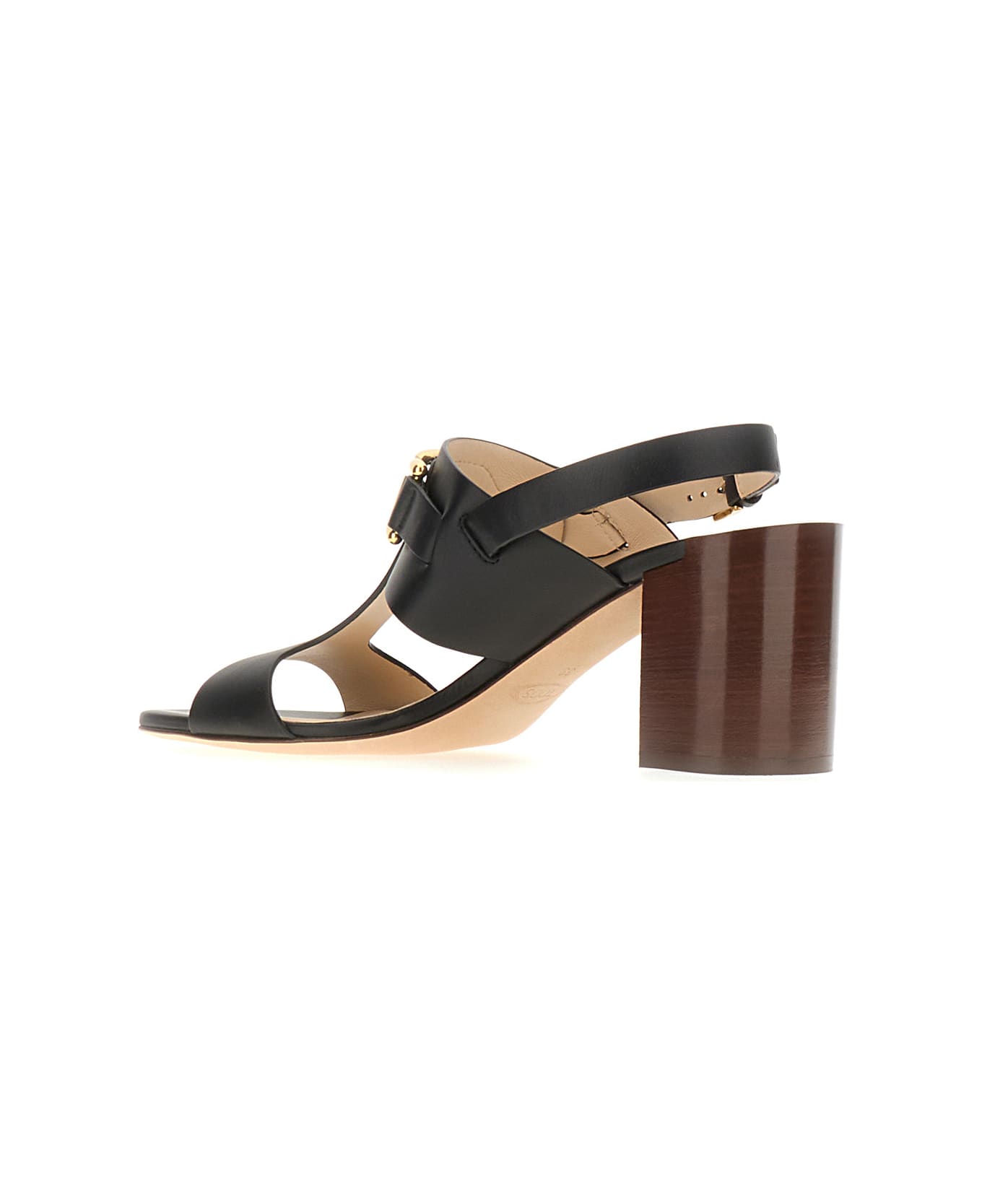 Tod's Kate Logo Plaque Sandals - BLACK