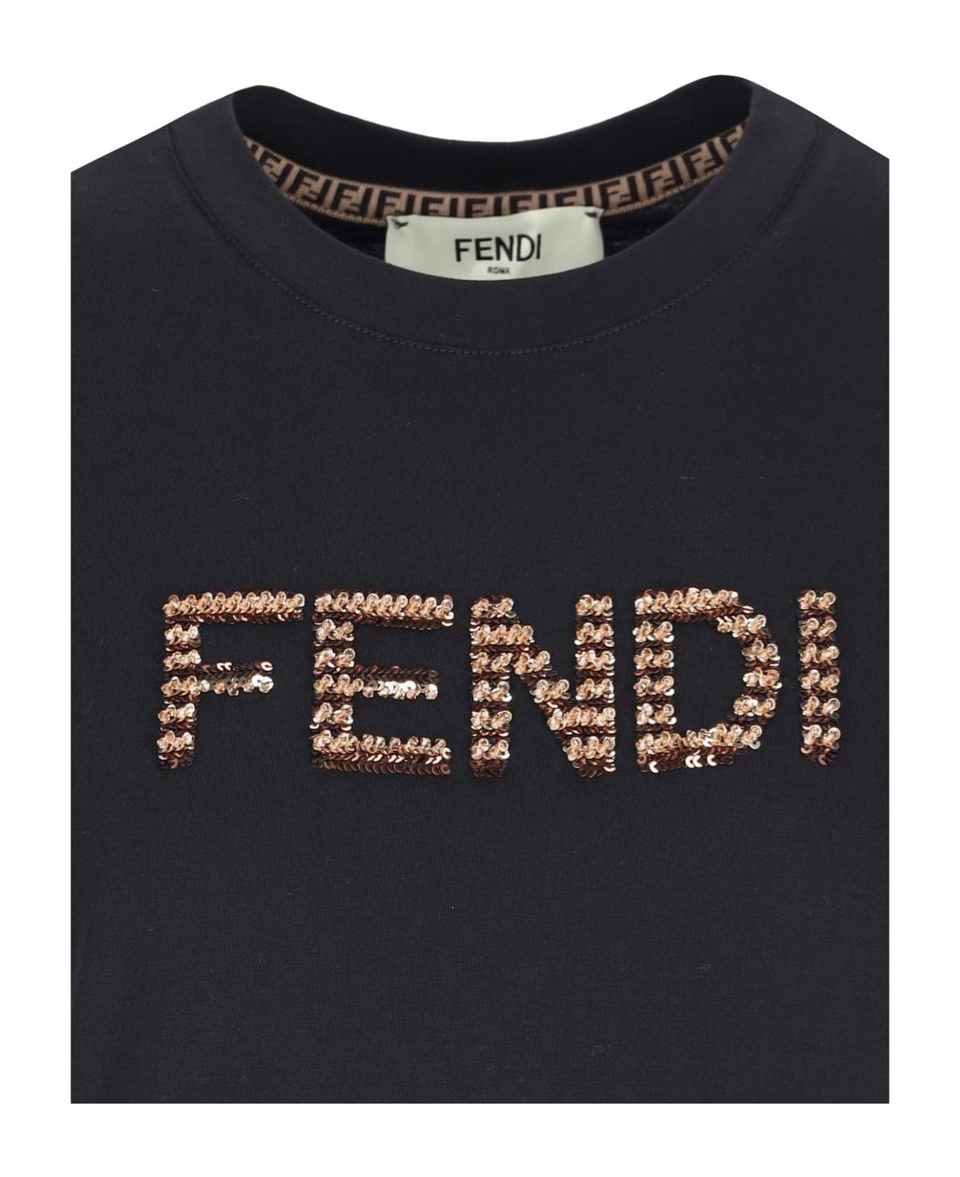 FENDIＴシャツ Fendi - Jacquard knit t-shirt blue - The Corner