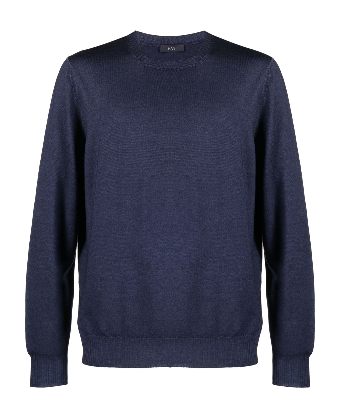 Fay Navy Blue Virgin Wool Jumper Sweater - BLU