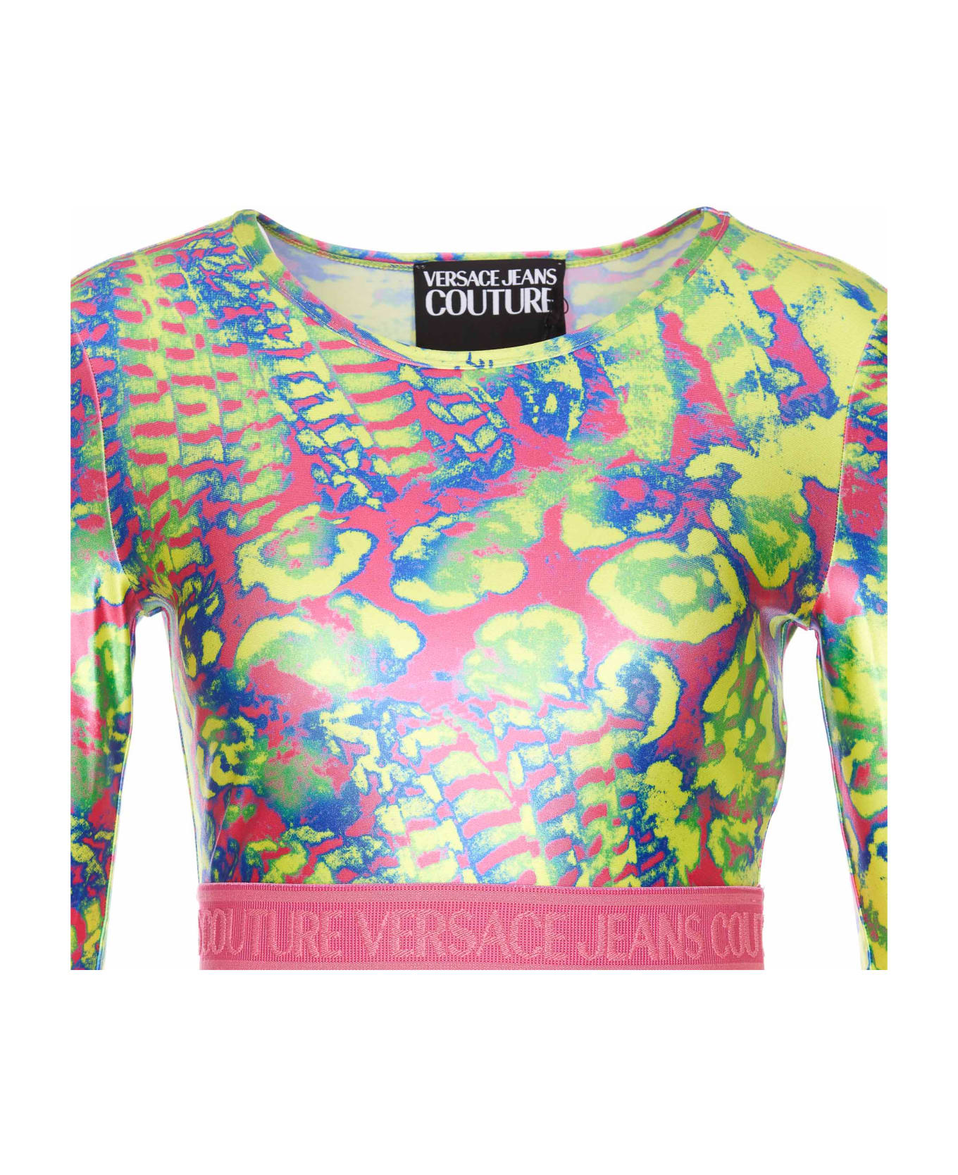 Versace Jeans Couture Animalier Print Top - Green