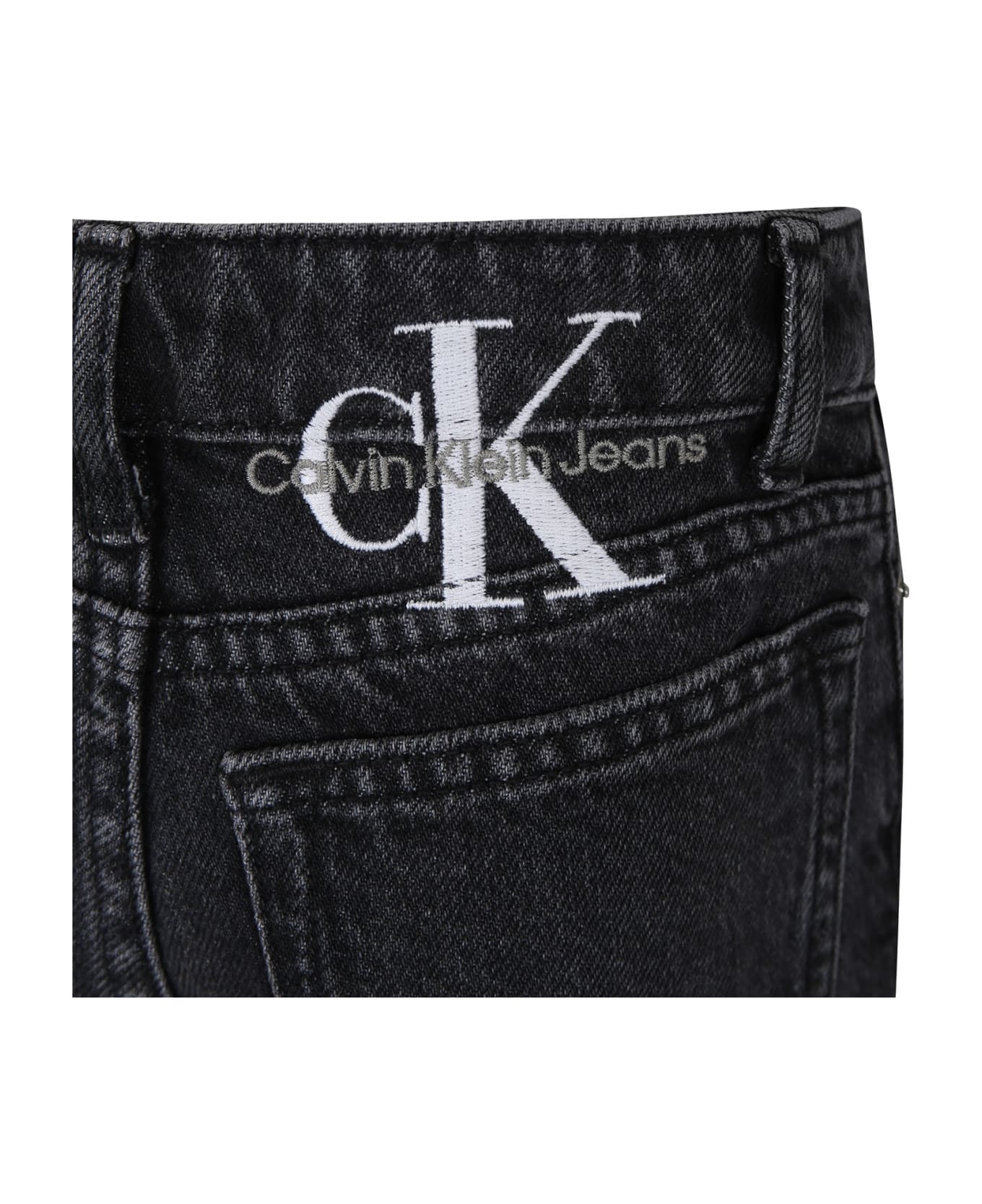 Calvin Klein Black Denim Jeans For Girl - Black
