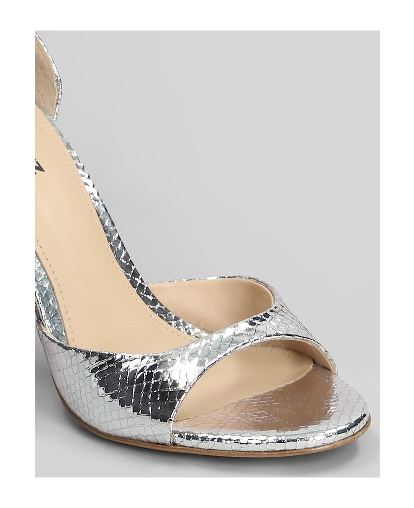 Lola Cruz Kumala 95 Sandals In Silver Leather - silver