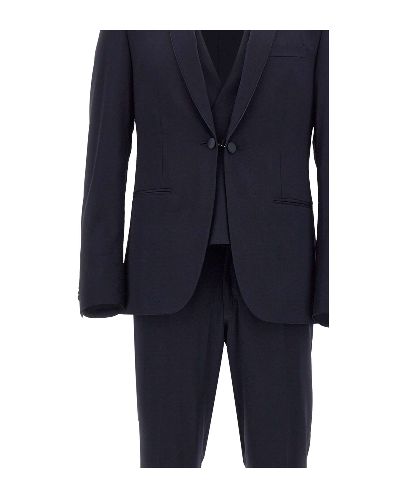 Corneliani Three-piece Fresh Wool Blend Suit - BLUE