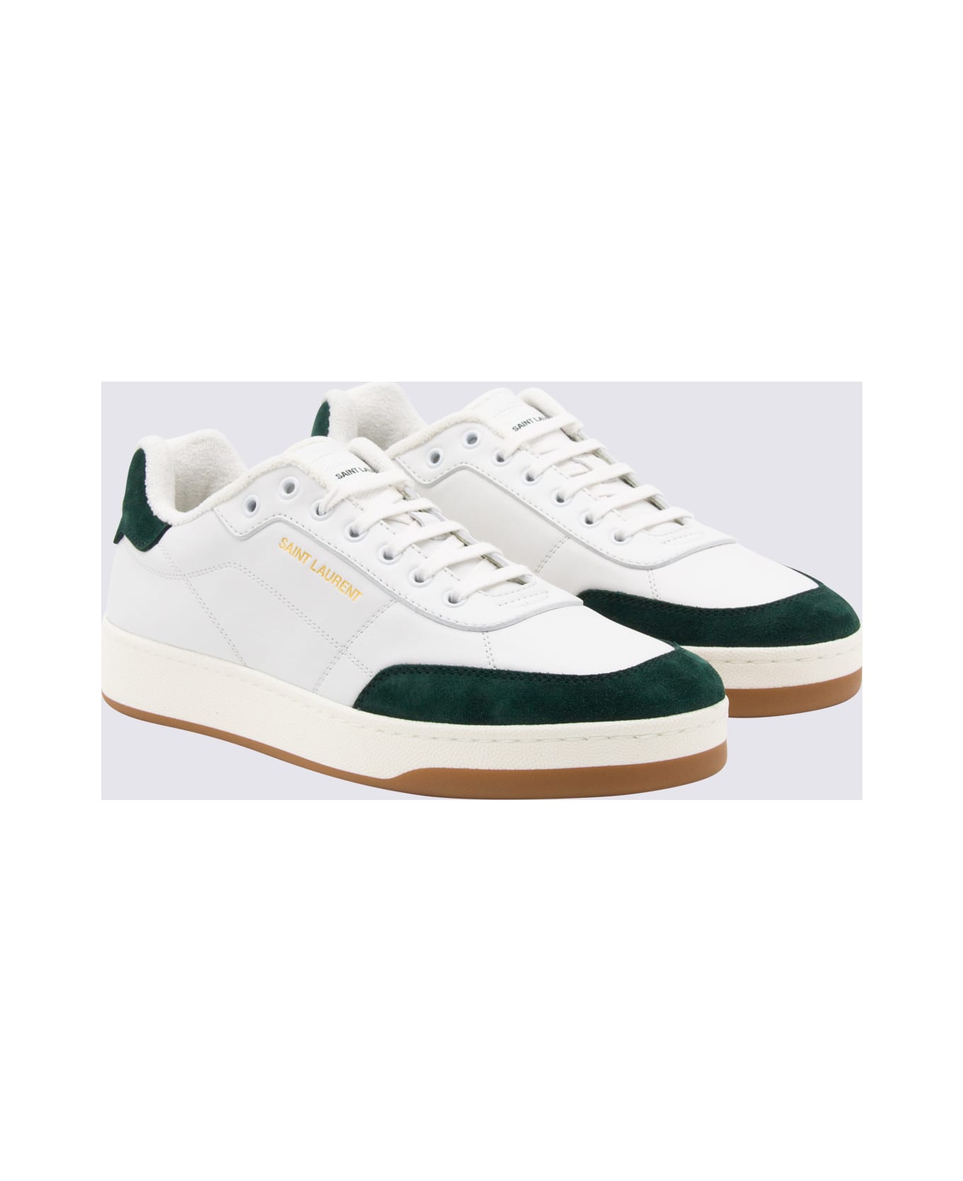 Saint Laurent White And Green Sneakers