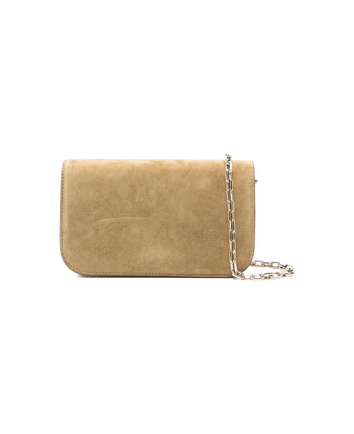 Christian Louboutin Paloma Suede Leather Clutch - Brown