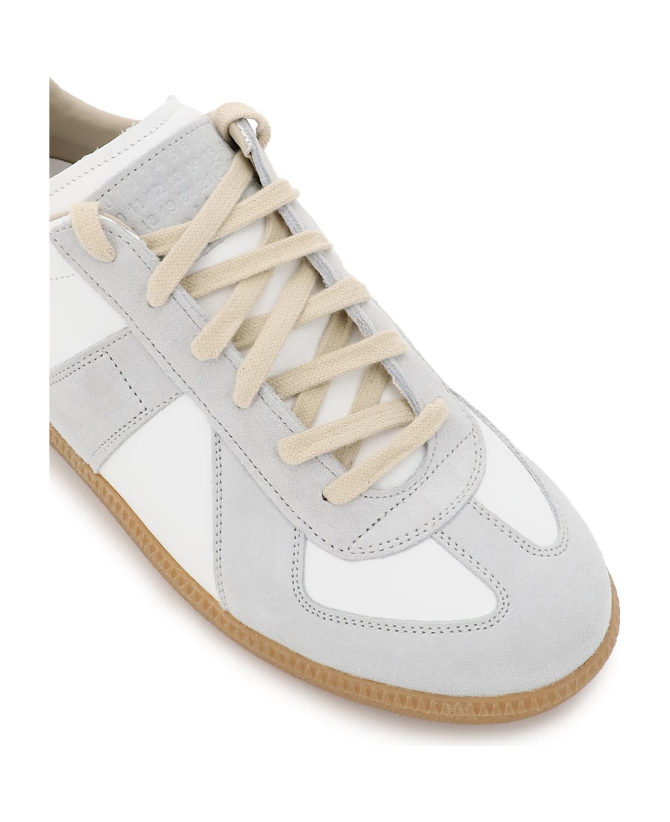 Maison Margiela Replica Leather Sneakers - WHITE/GREY