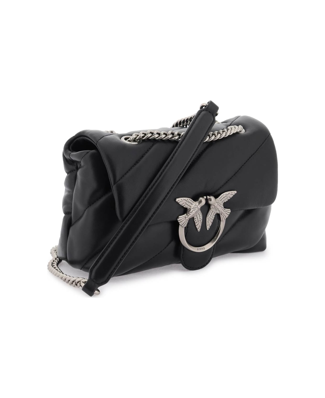 Pinko Love Mini Puff Shoulder Bag - Nero/old Silver