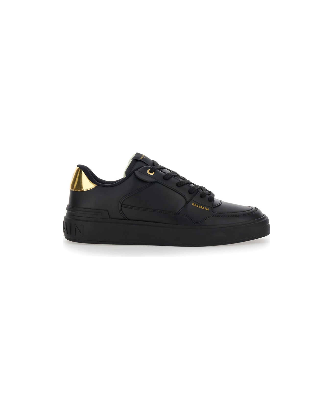 Balmain B-court Flip-calfskin&faux Mirror Lth - Black