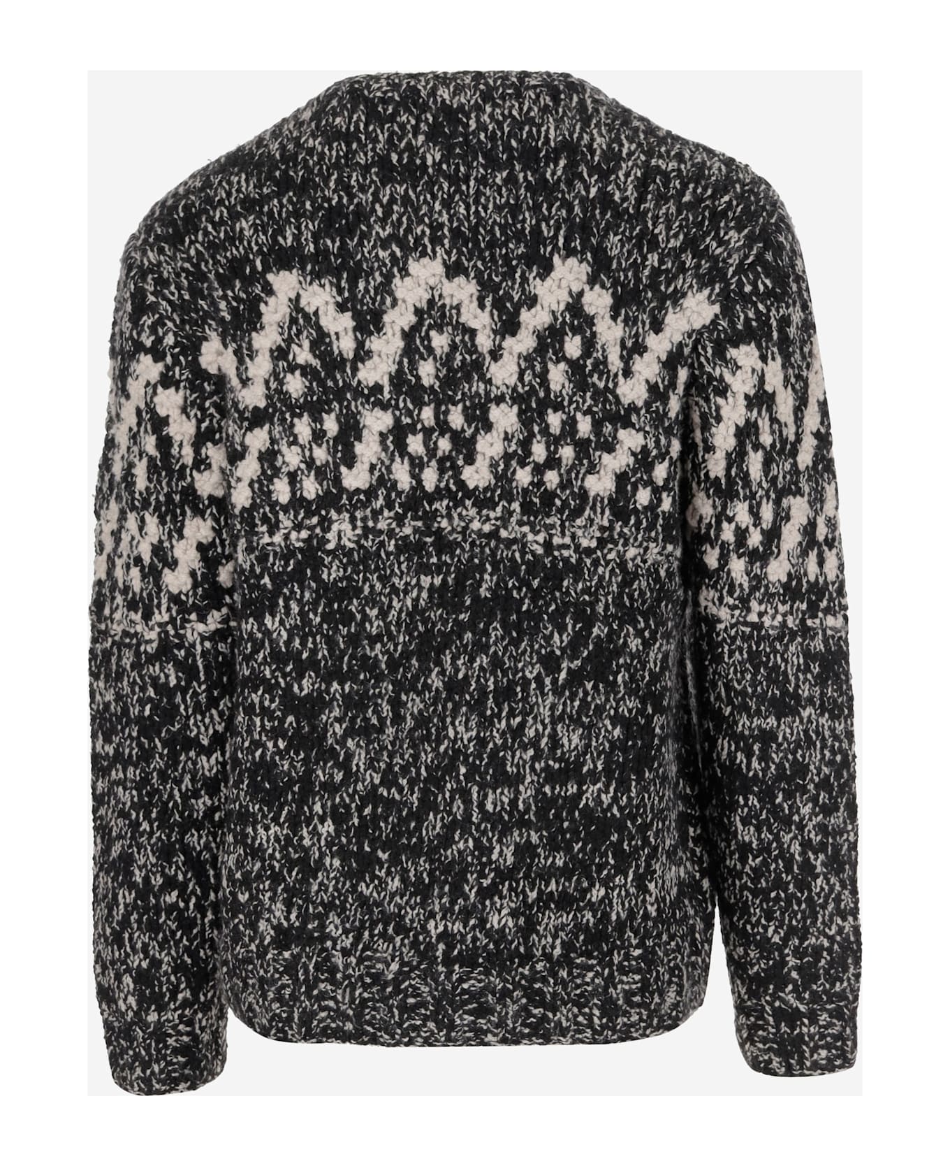 Woolrich Geometric Pattern Wool Blend Sweater By Todd Snyder - Black