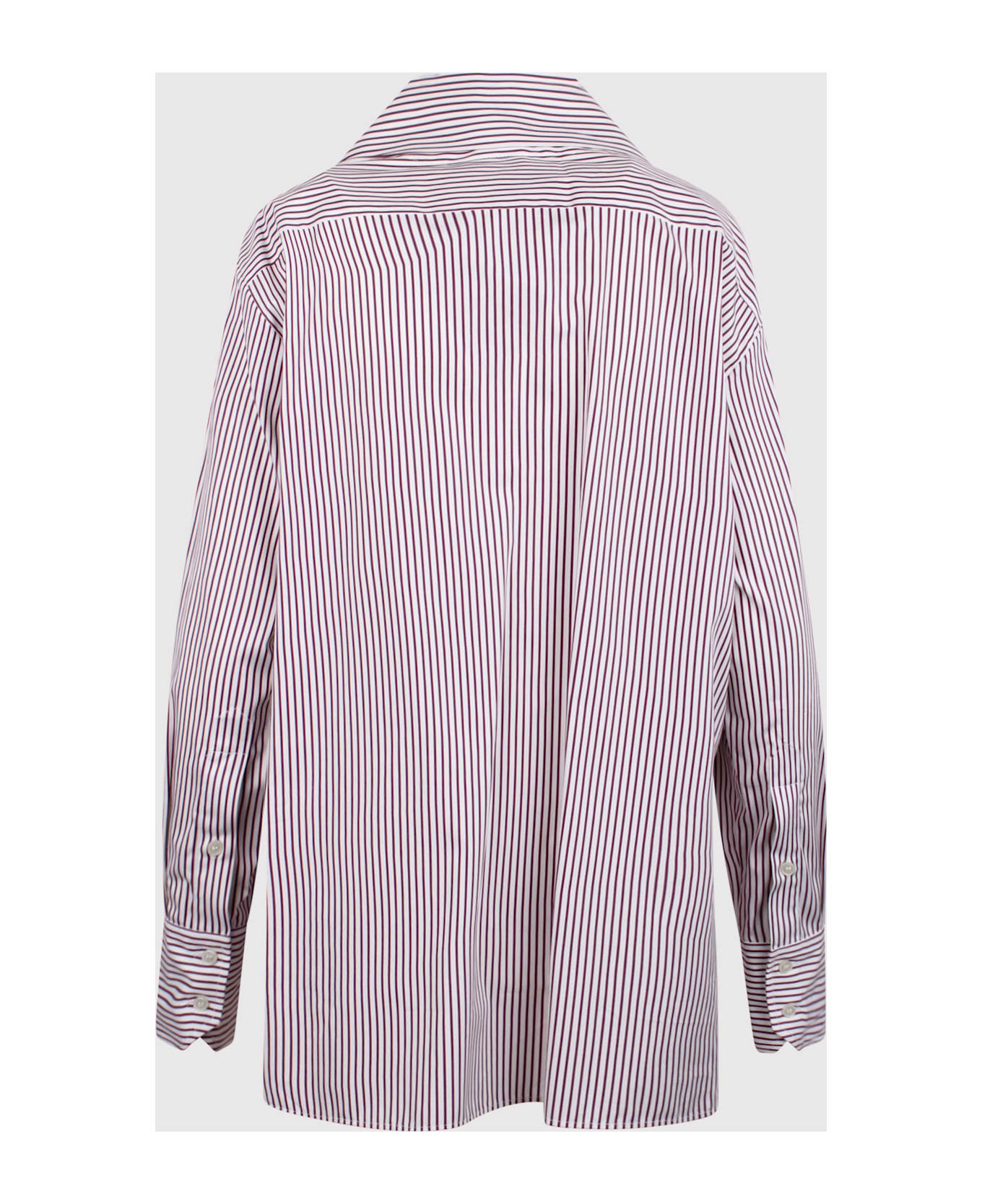 Plan C Striped Poplin Shirt