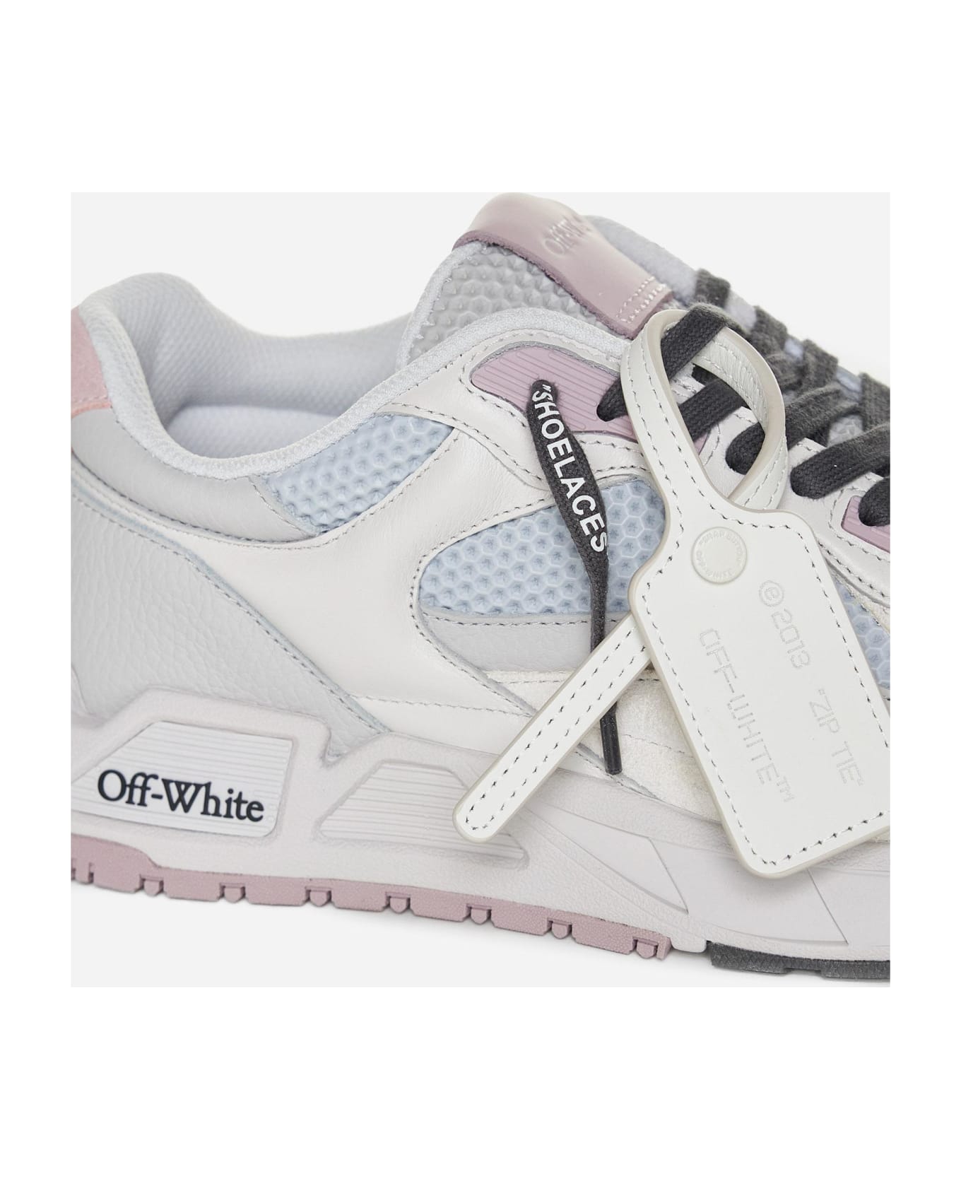 Off-White Kick Off Leather And Mesh Sneakers