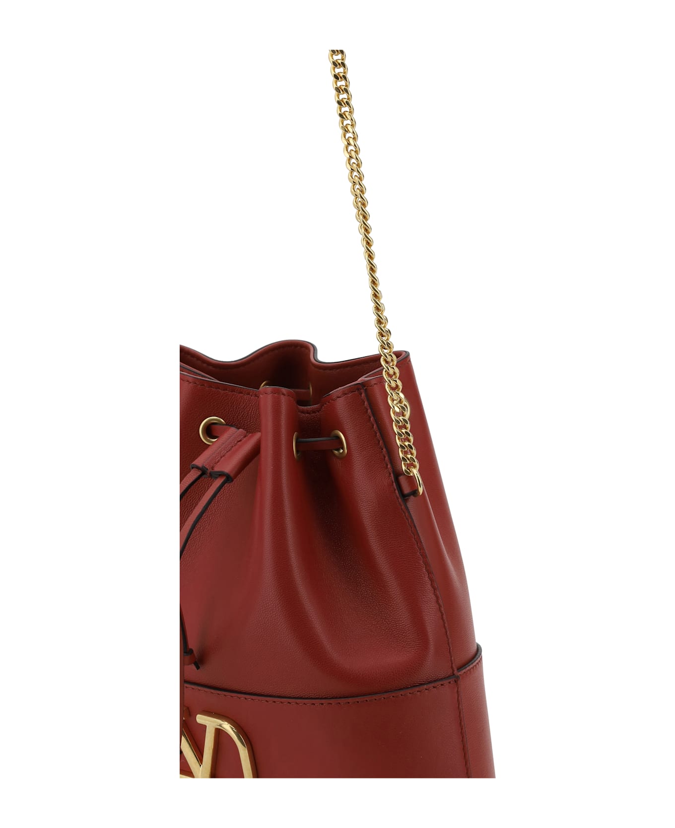 Valentino Garavani Mini Vlogo Bucket Bag - Red