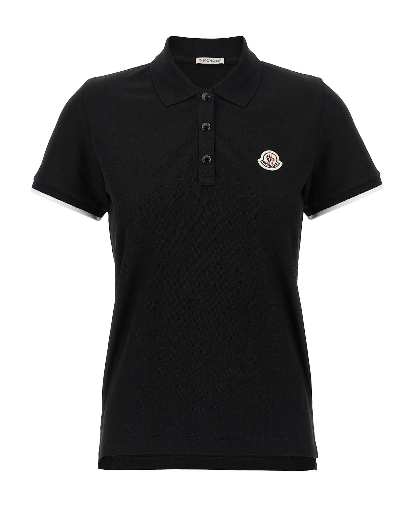 Moncler Logo Patch Polo Shirt - Black  