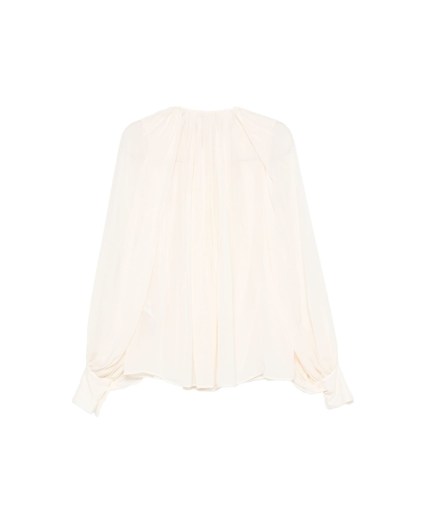 SEMICOUTURE Silk Blend Blouse - Ivory