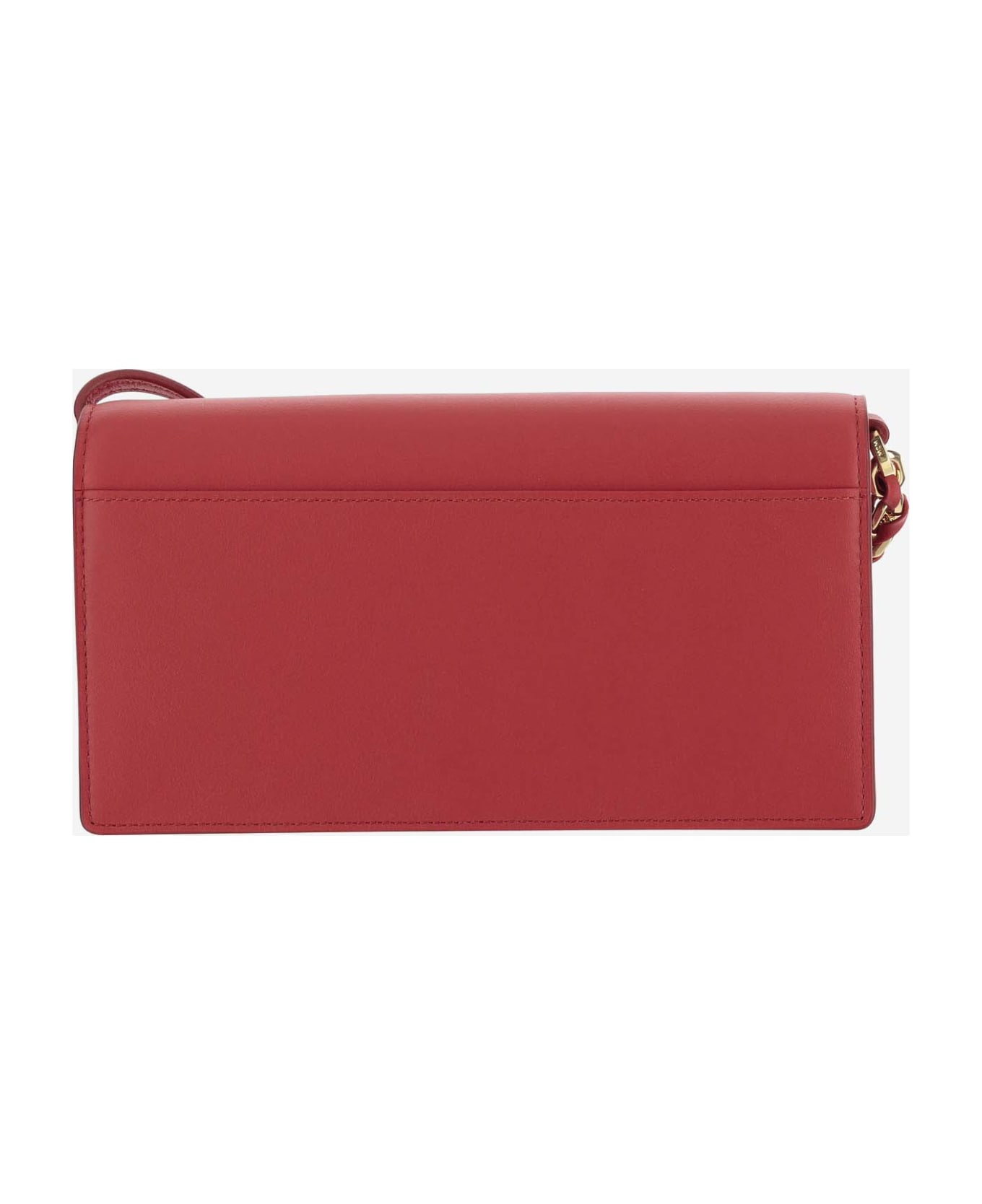 MCM Logo Leather Shoulder Bag - Red