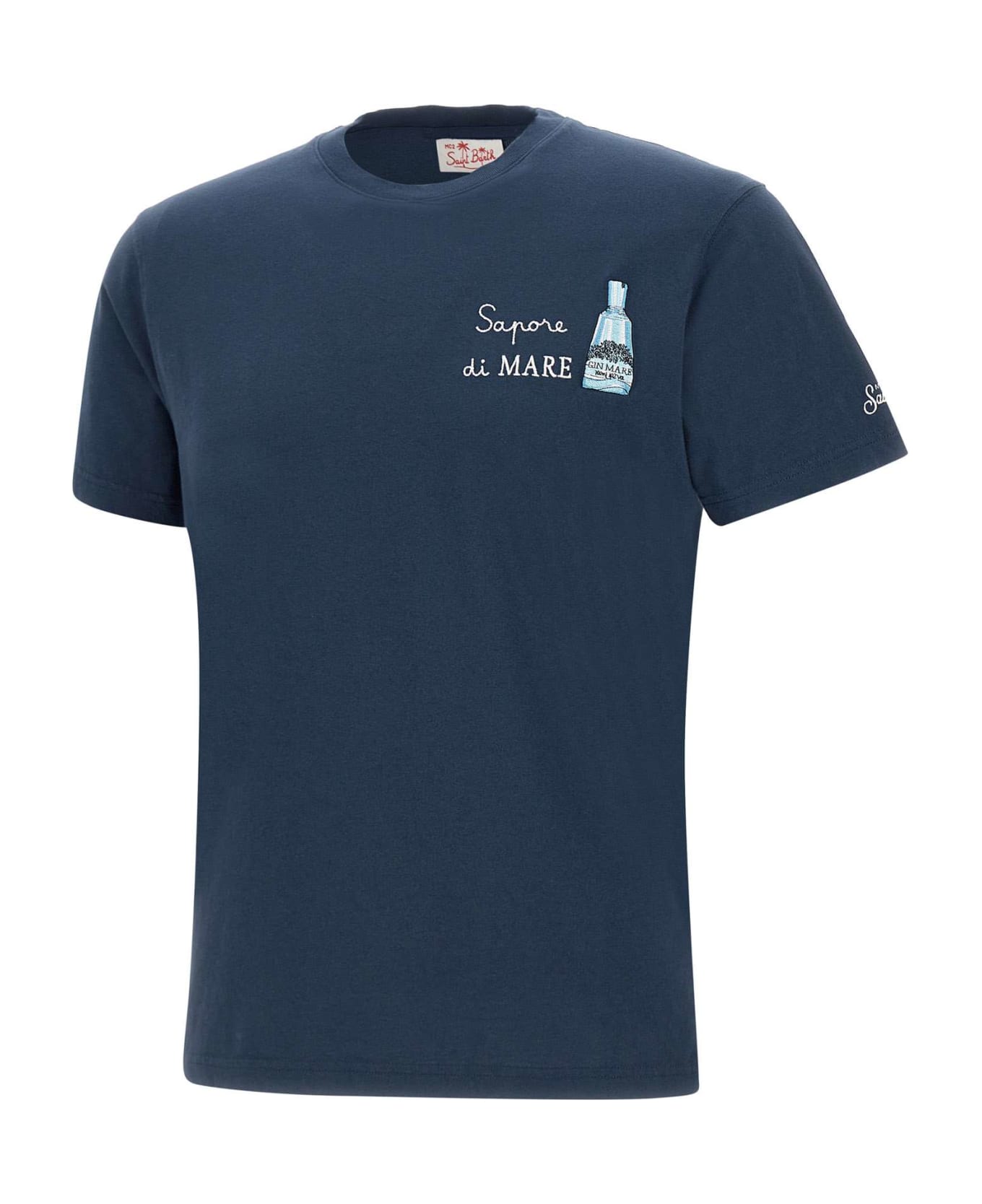 MC2 Saint Barth "sapore Di Mare" Cotton T-shirt - BLUE