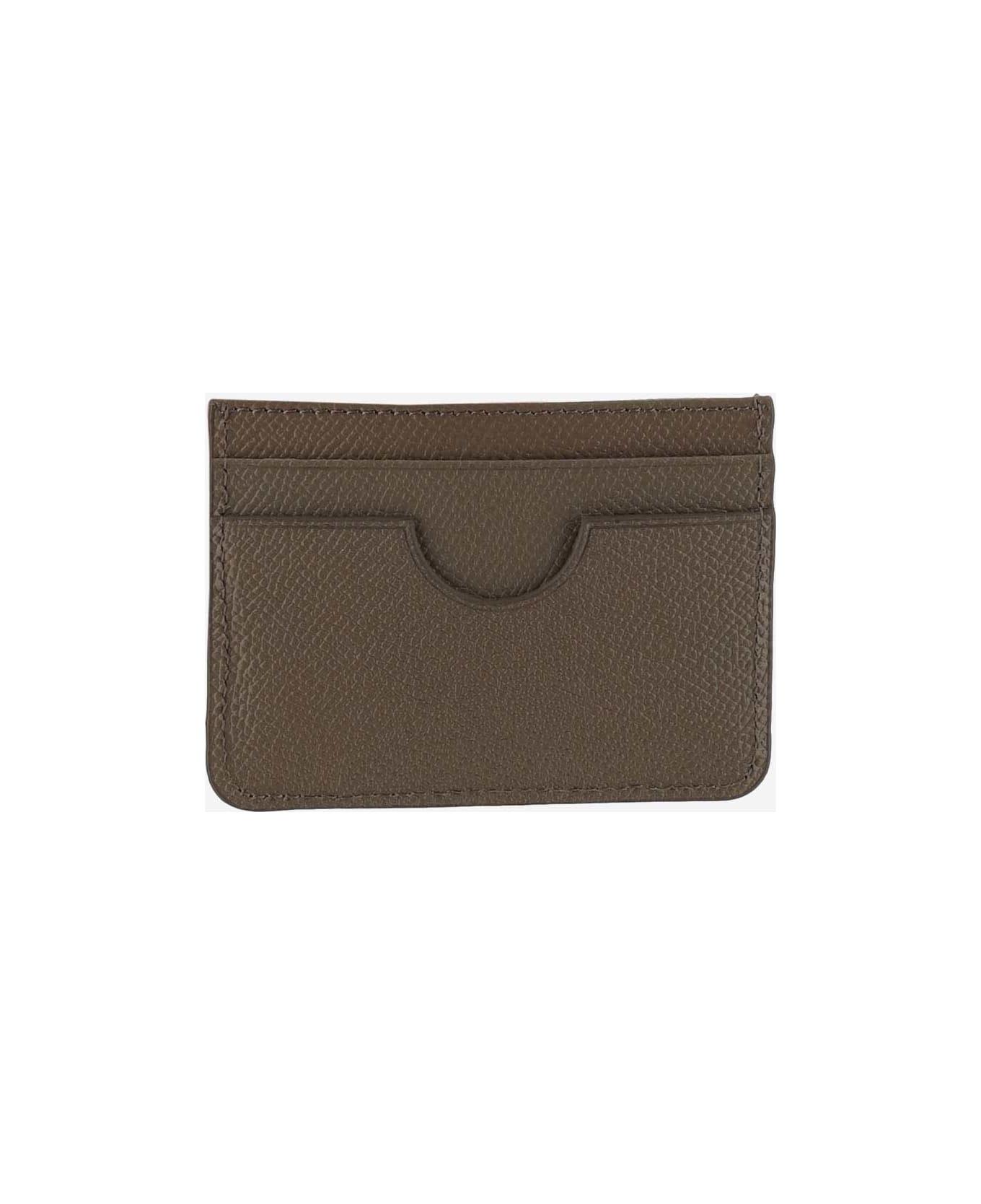 Ami Alexandre Mattiussi Leather Card Holder With Logo - Brown
