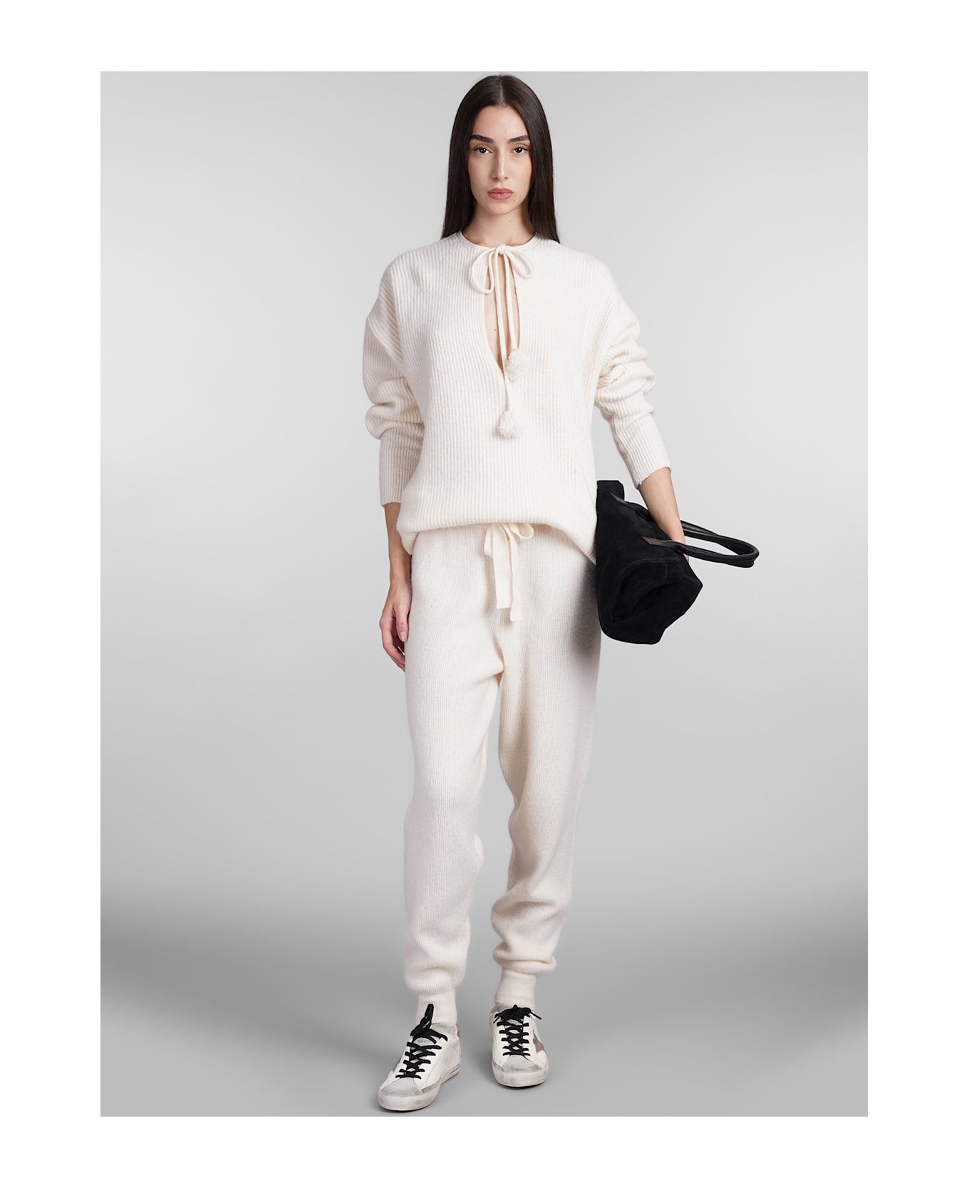 Golden Goose Pants In White Wool - white