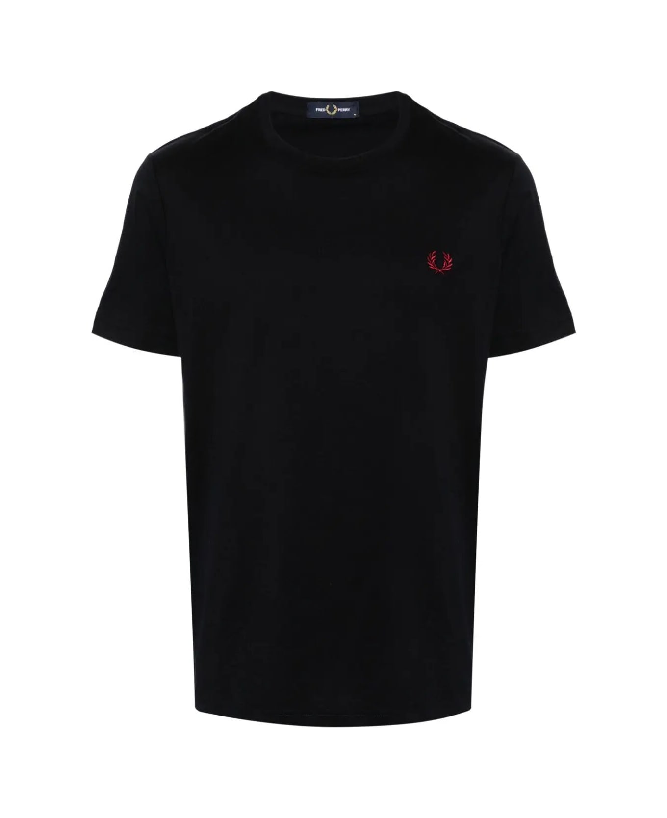 Fred Perry Fp Crew Neck T-shirt - Navy Burnt Red
