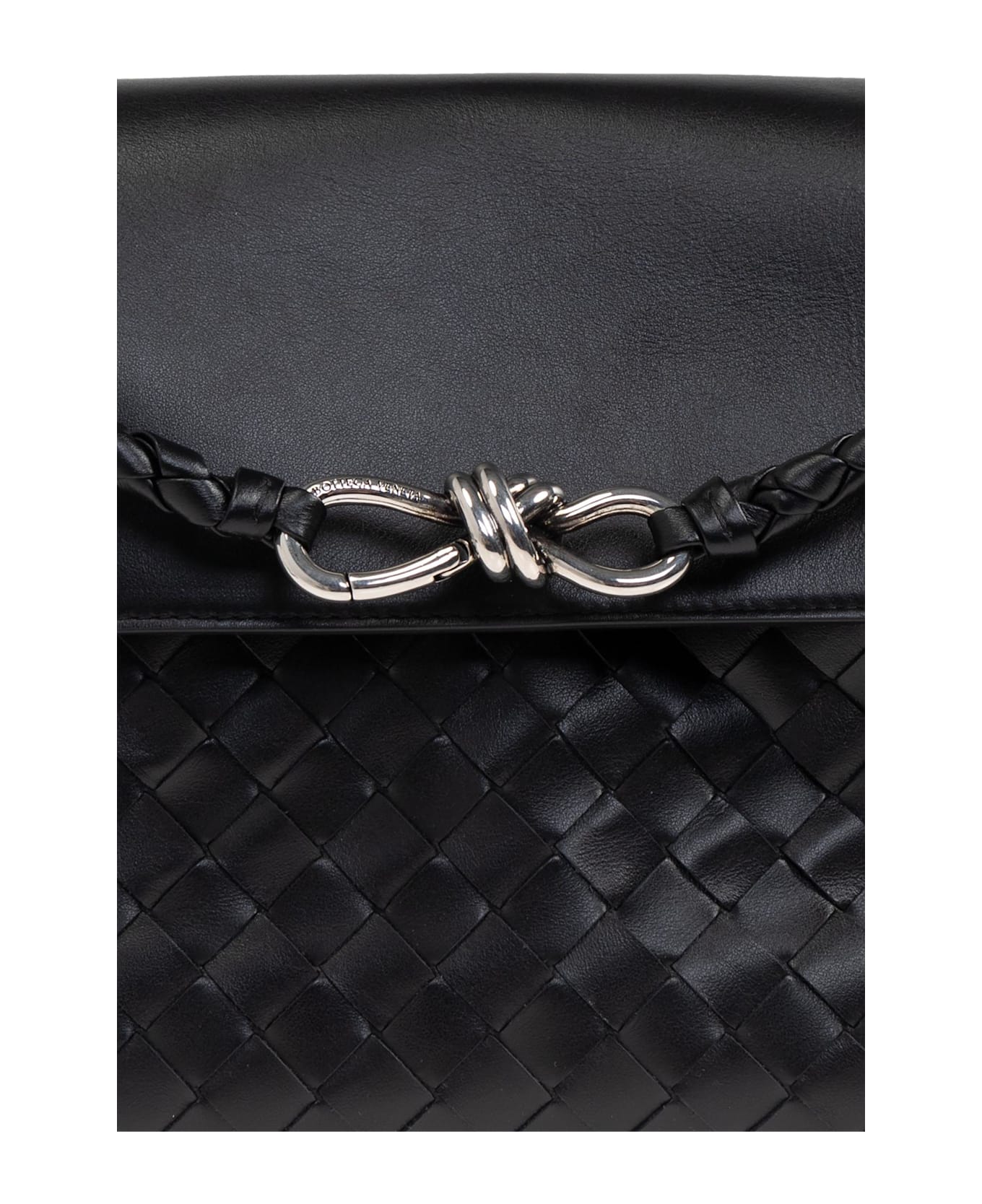 Bottega Veneta Black Leather Crossbody Bag - Black