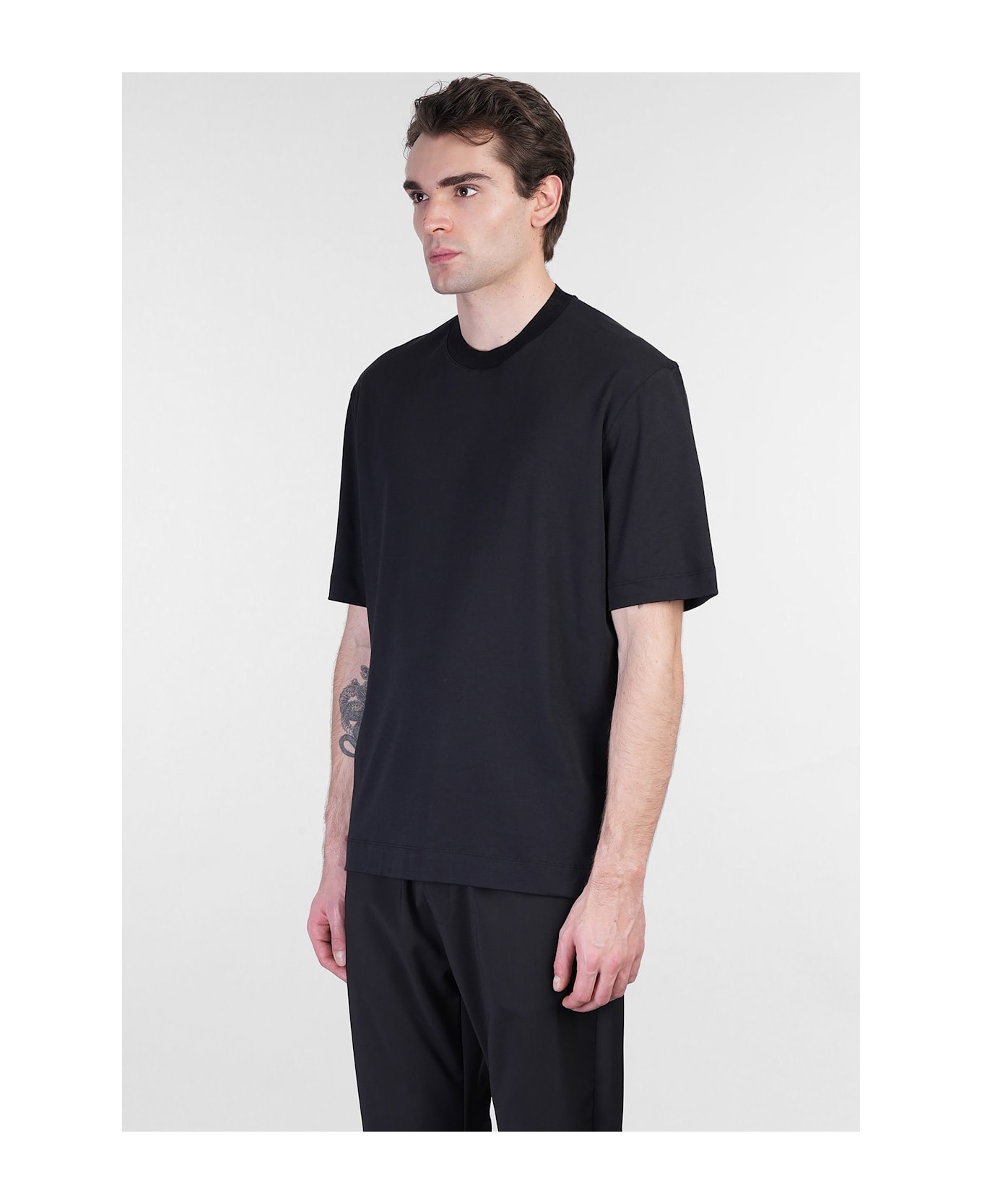 Zegna T-shirt In Black Cotton - black