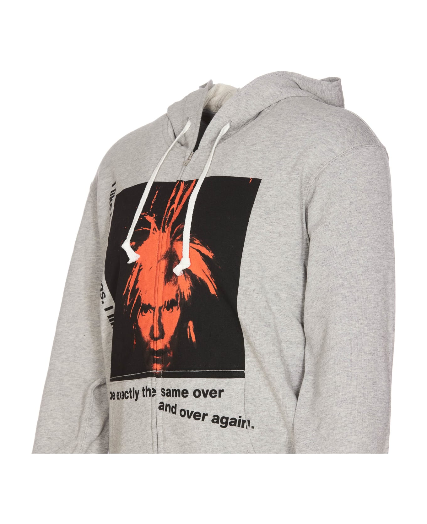 Comme des Garçons Andy Warhol Print Zip Up Sweatshirt - Grey