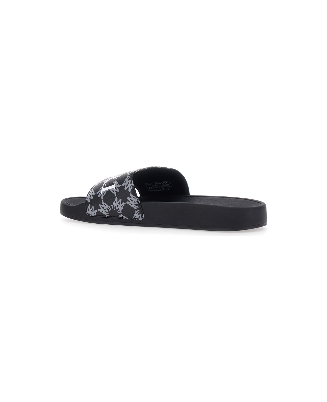 AMIRI Black Sandals With Logo Lettering On The Front In Rubber Man - Black